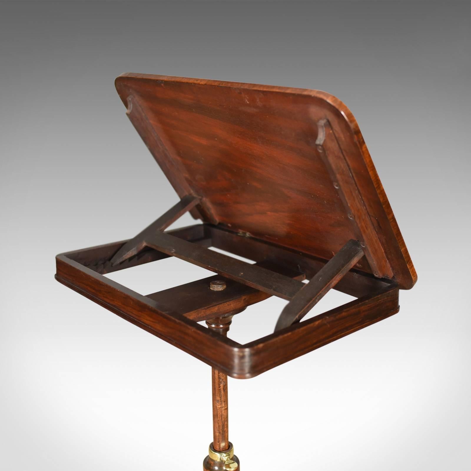 Antique Music Stand, English, Regency, Adjustable, Rosewood, Lectern, circa 1820 1