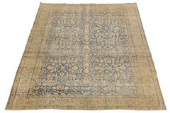 Antique Muted Tabriz Area Rug – 1900s Persian Wool Rug with Arabesque Motif