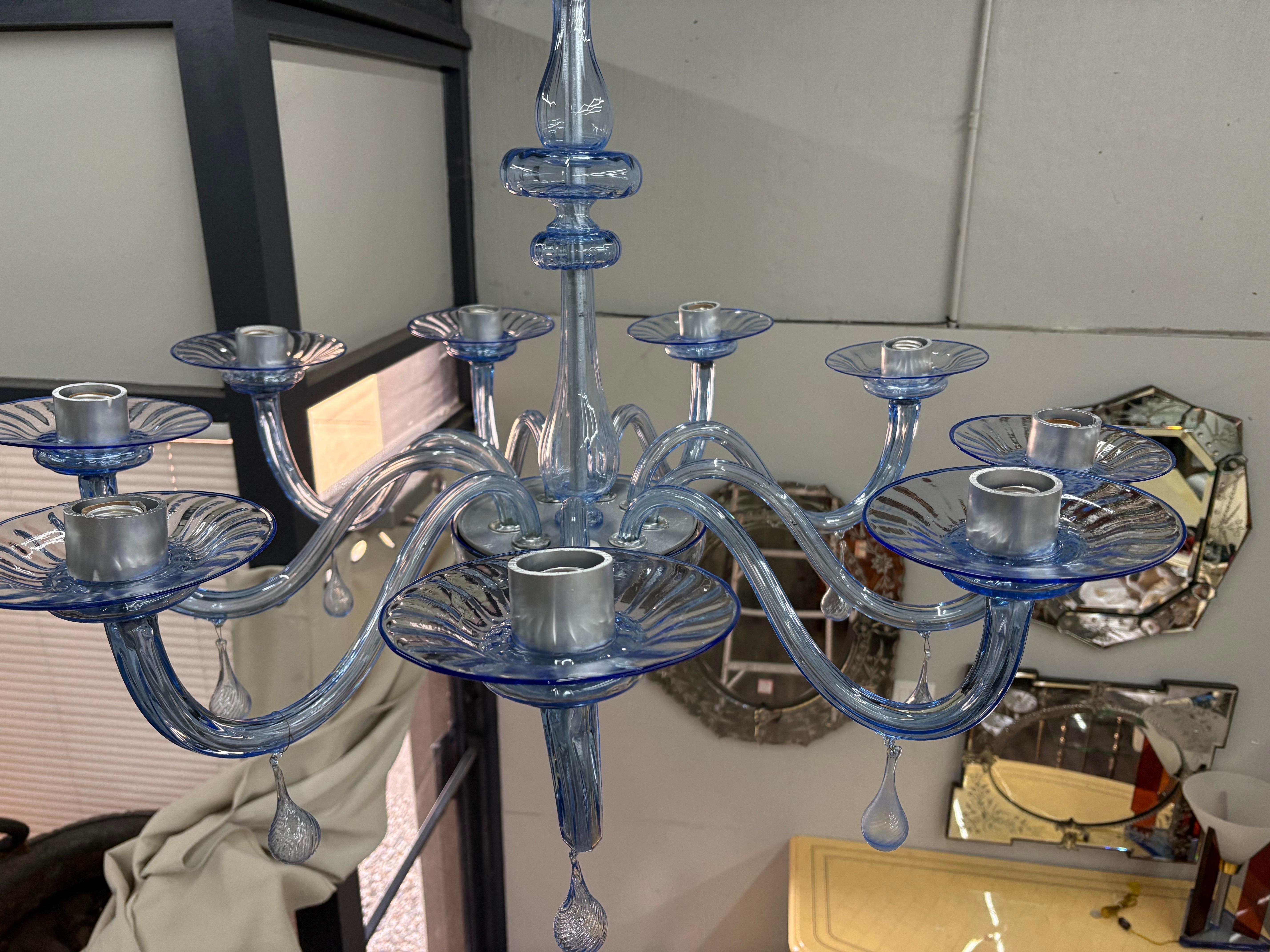 Antike MVM Cappellin & Co. Muranoglas-Kronleuchter (Mitte des 20. Jahrhunderts) im Angebot