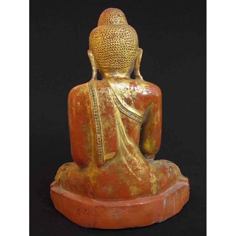 Antique Myanmar Mandalay Buddha from Burma In Good Condition For Sale In DEVENTER, NL