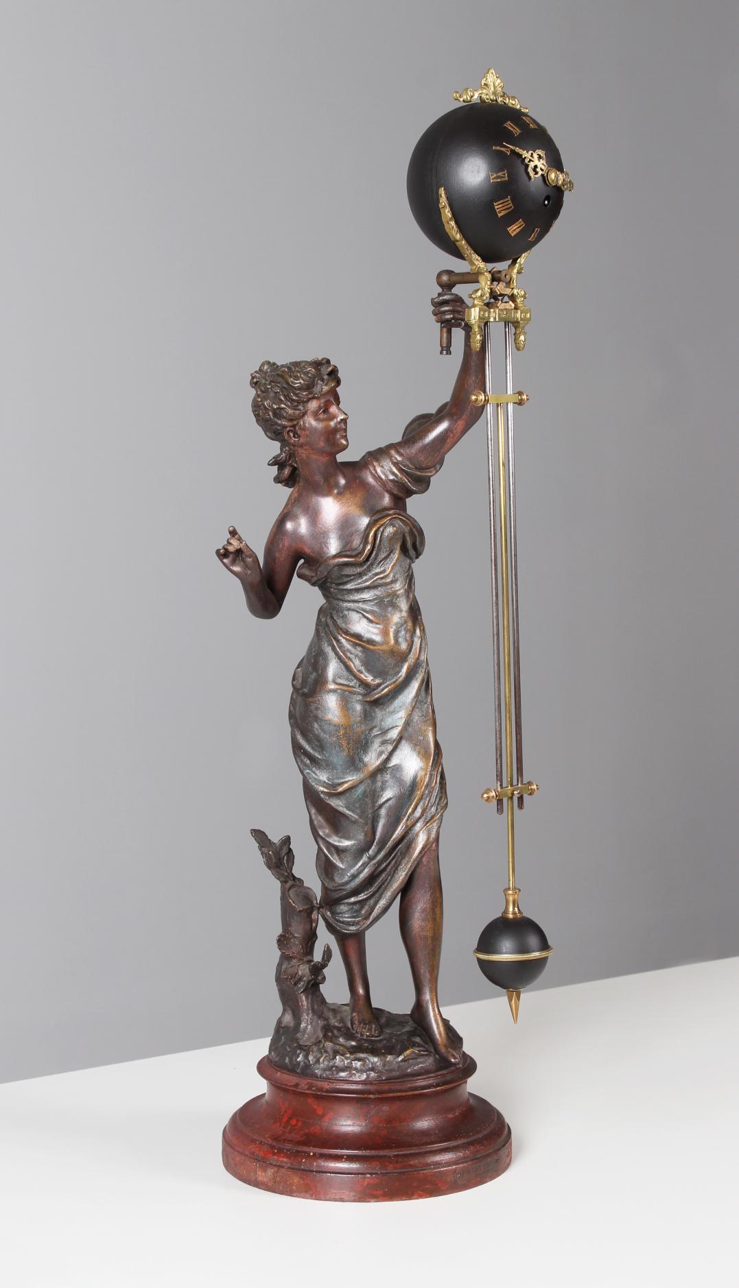 Antike Mystery-Kaminuhr, Mysterieuse Pendule, Frankreich, um 1900 5