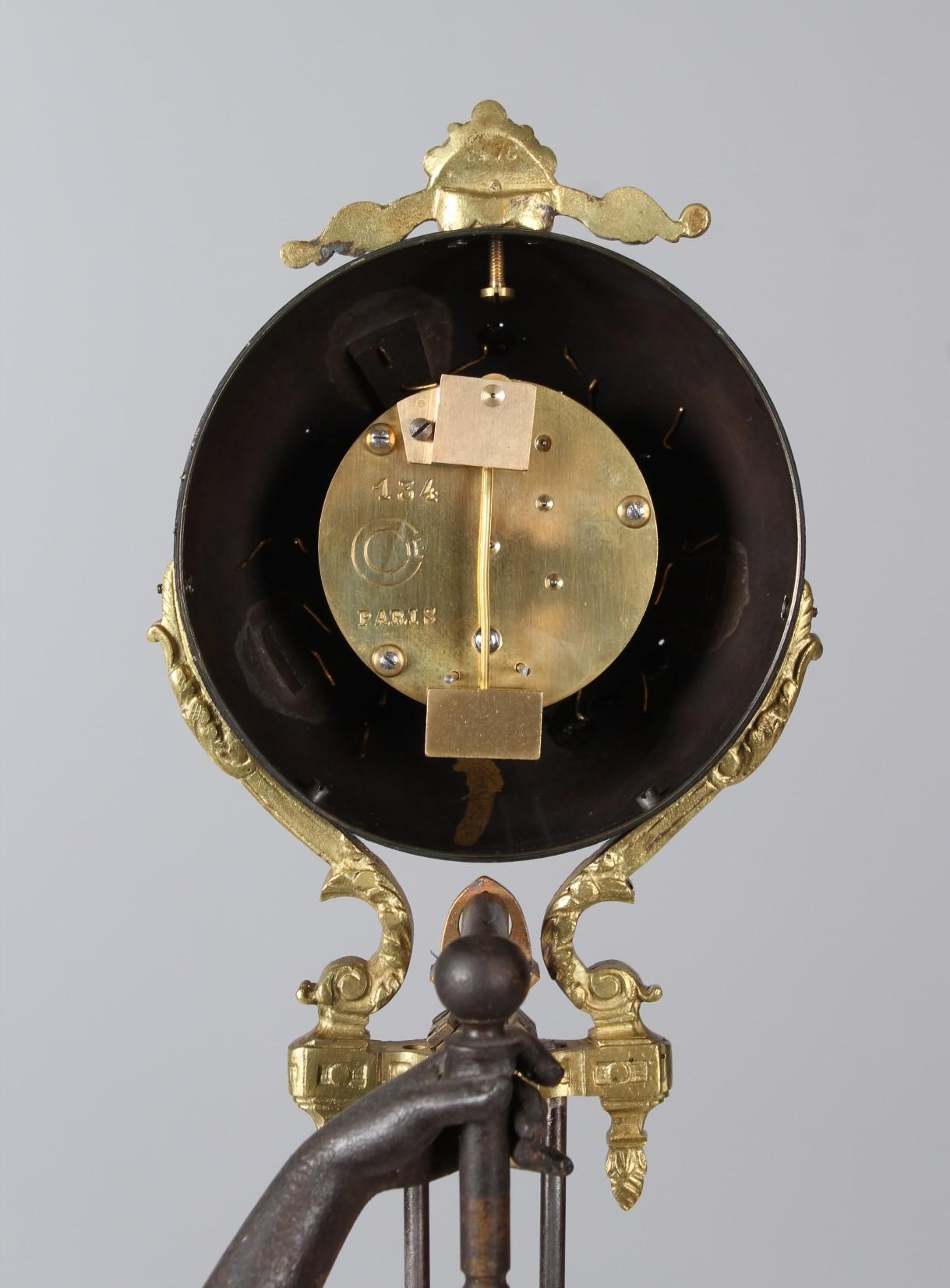 Antike Mystery-Kaminuhr, Mysterieuse Pendule, Frankreich, um 1900 (Metall)