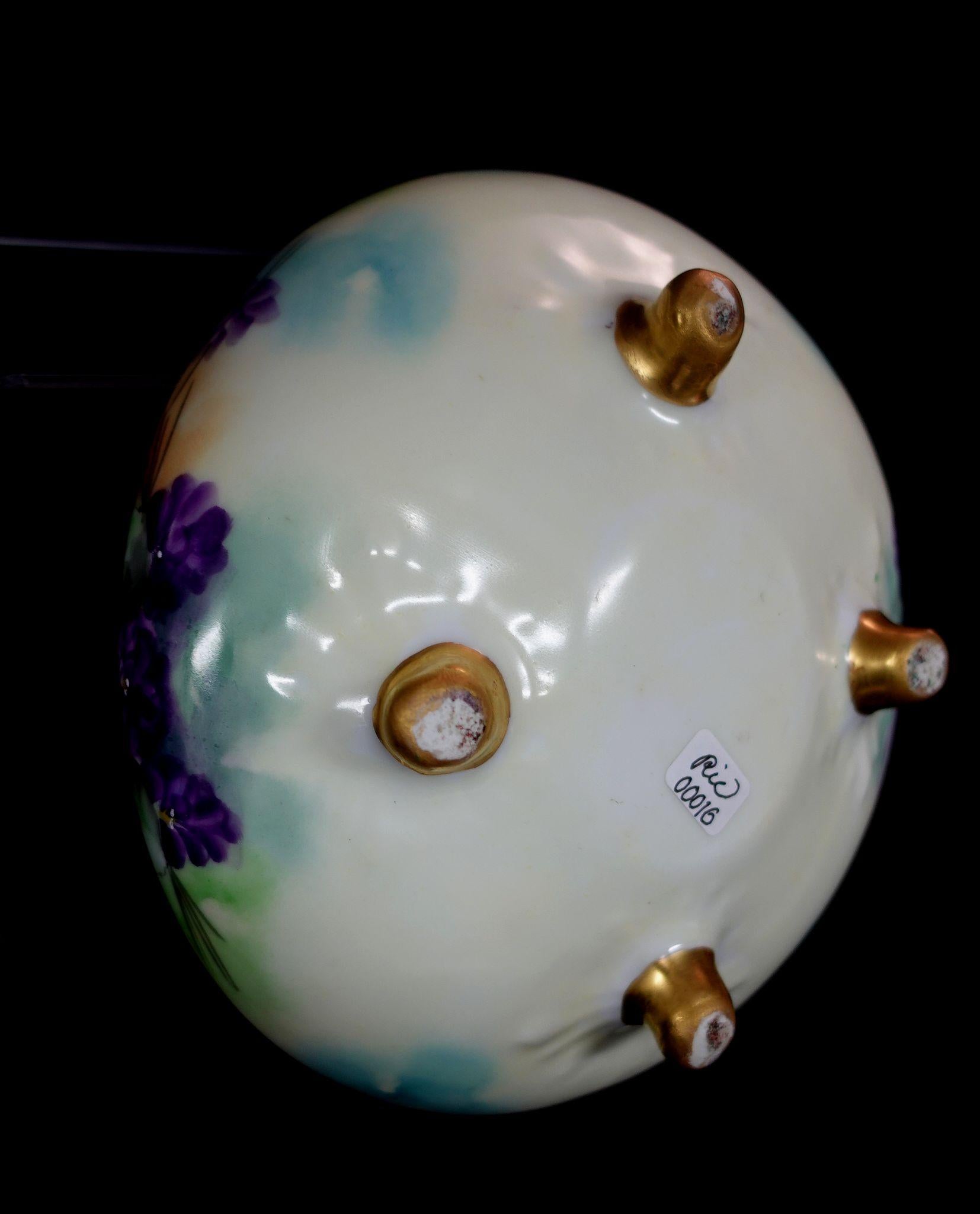 20th Century Antique M.Z. Austria Porcelain Footed Bowl, #Ric00016 For Sale