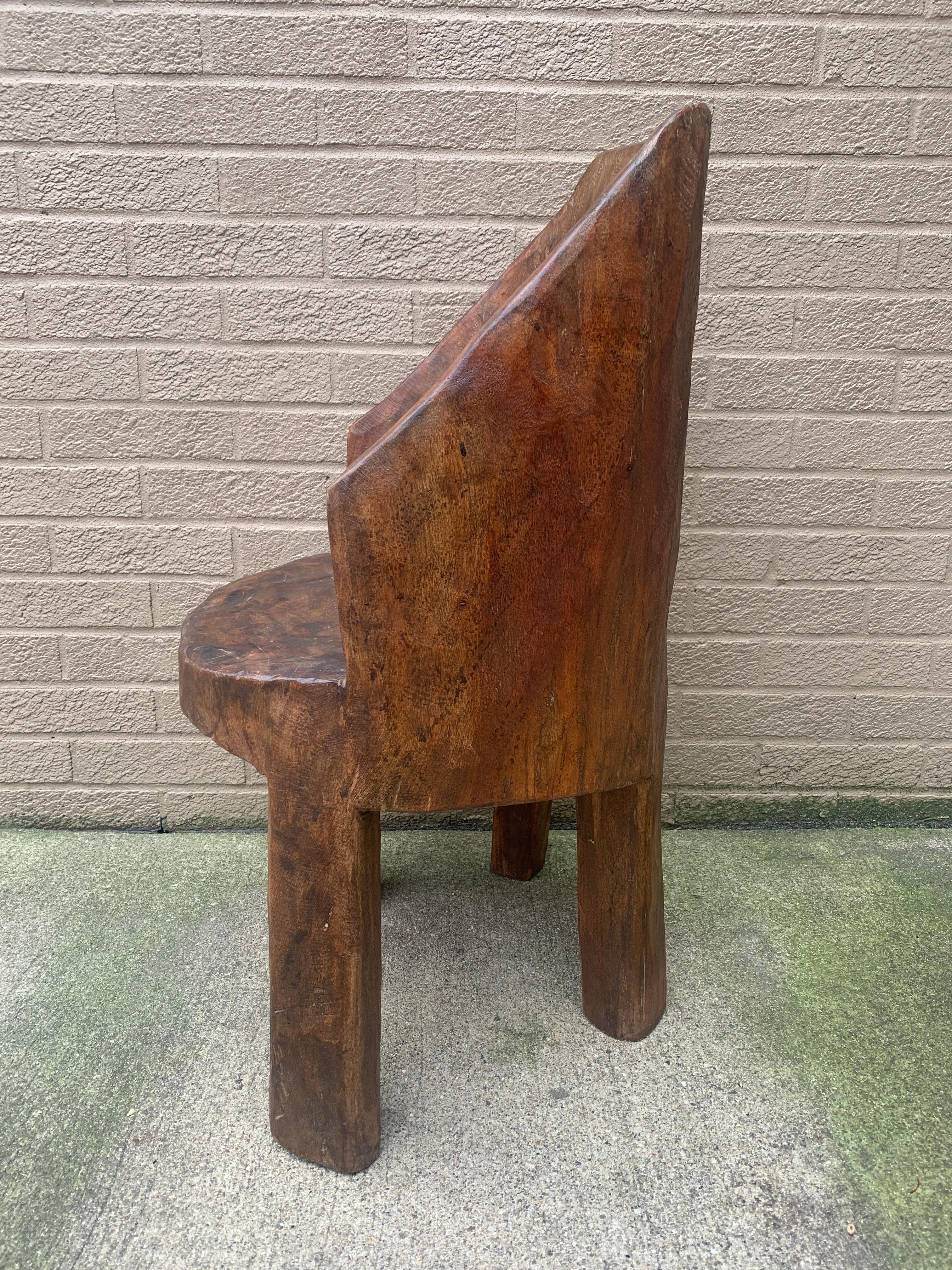 Antique Naga People's Hand -Carved Wooden Stump Chair, Early 20th Century For Sale 7