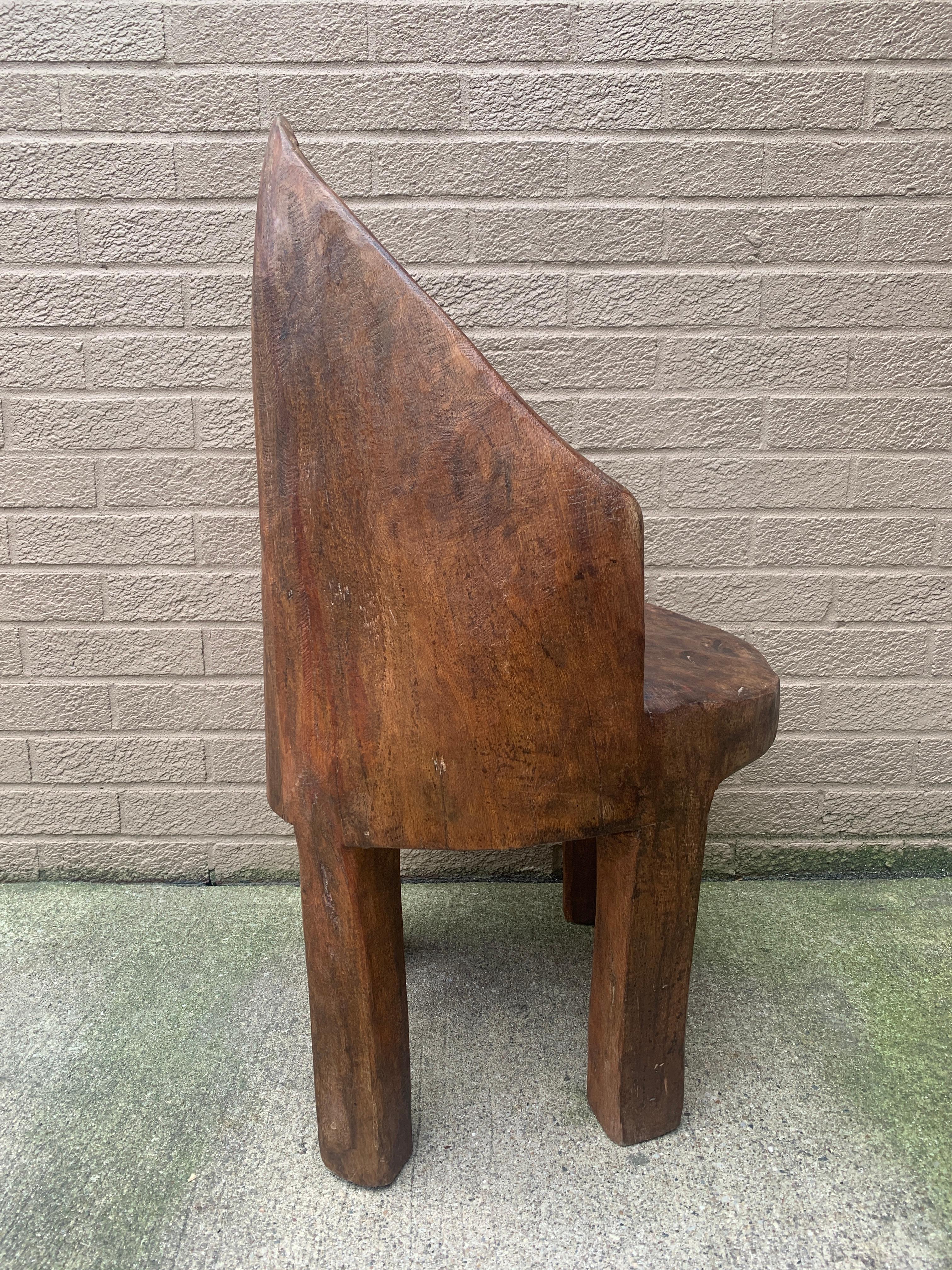 Antique Naga People's Hand -Carved Wooden Stump Chair, Early 20th Century For Sale 9