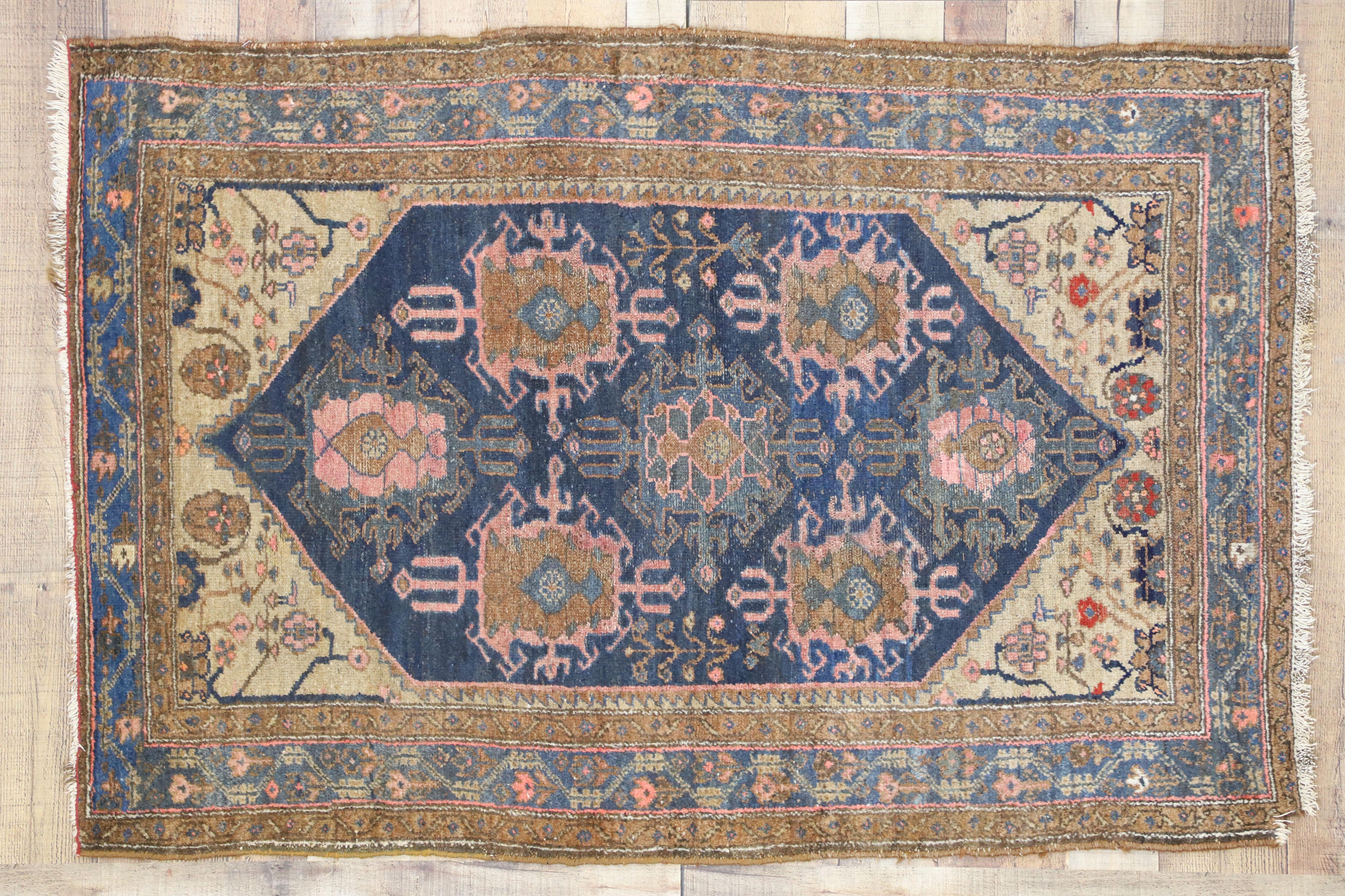 Antique Nahavand Hamadan Persian Rug with Modern Style 2