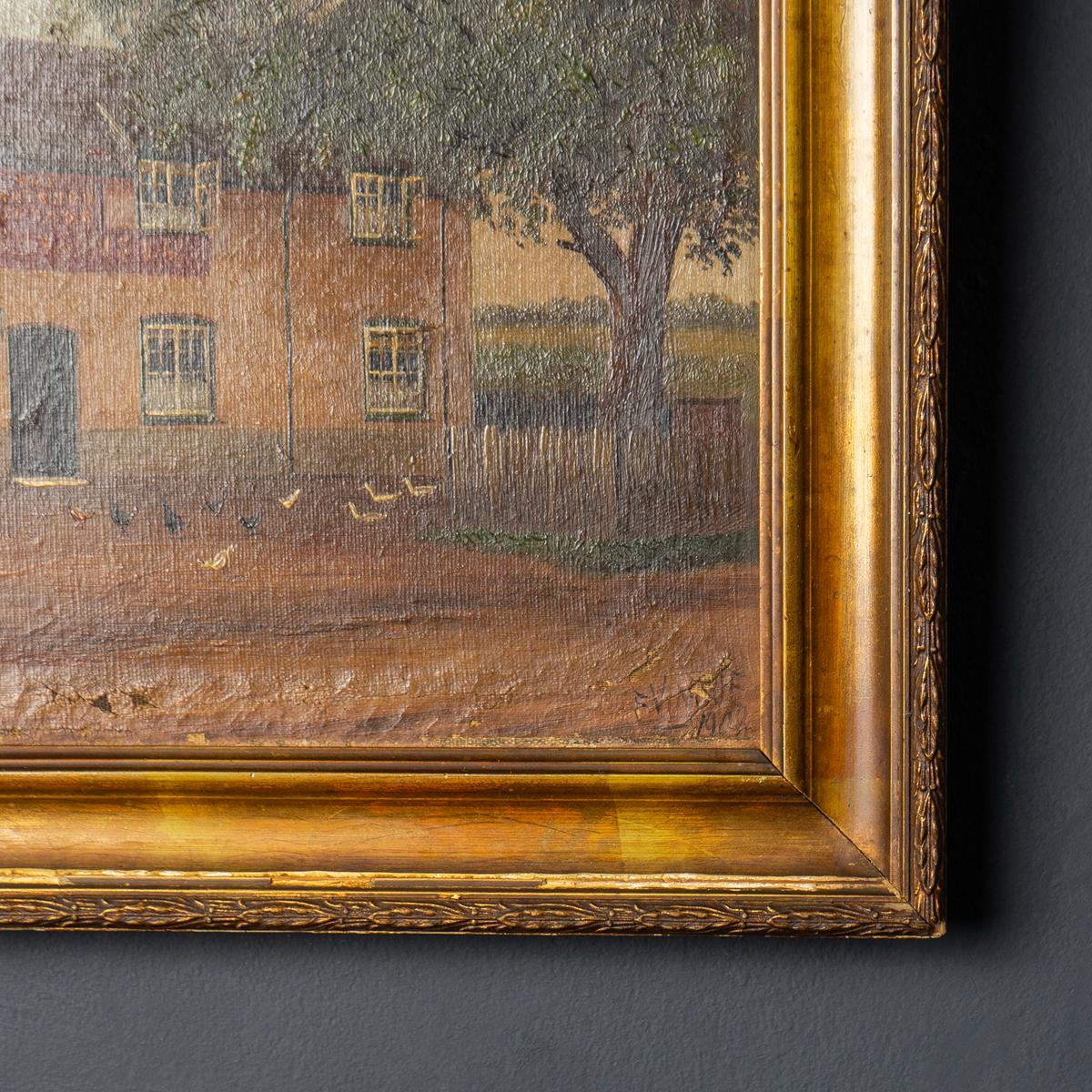 Antique Naive Oil Depicting Berkshire Pub by Francis Vingoe, Early 20th Century In Good Condition For Sale In Bristol, GB