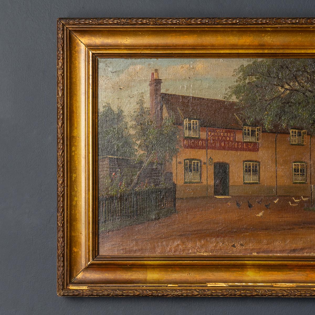 Antique Naive Oil Depicting Berkshire Pub by Francis Vingoe, Early 20th Century For Sale 1