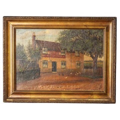 Used Naive Oil Depicting Berkshire Pub by Francis Vingoe, Early 20th Century