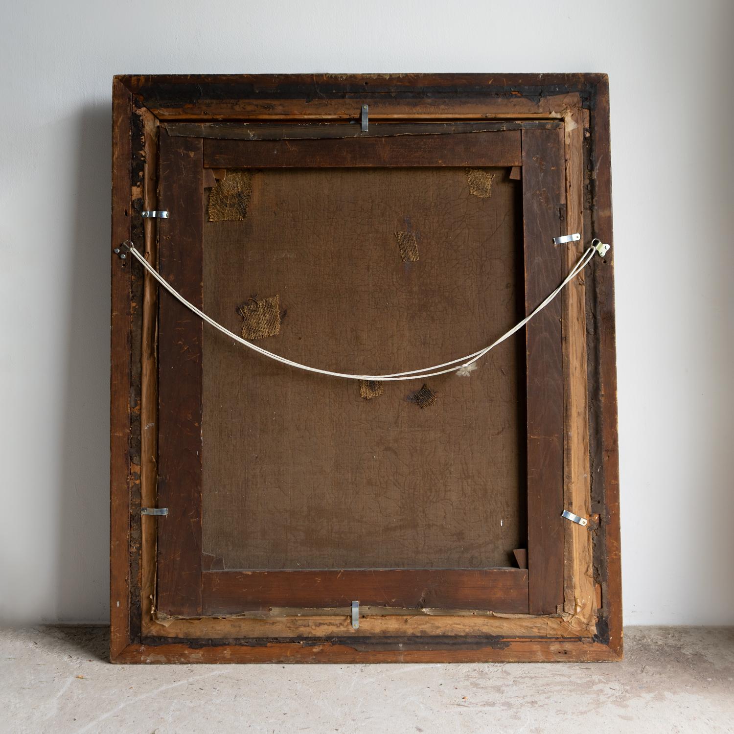 Antikes naives Porträt zweier Mädchen, Original Primitives Gemälde, Öl auf Leinwand im Angebot 8