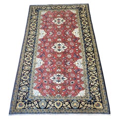 Antique Najafabad - Narrow Persian Rug - Salmon, Cream, Blues
