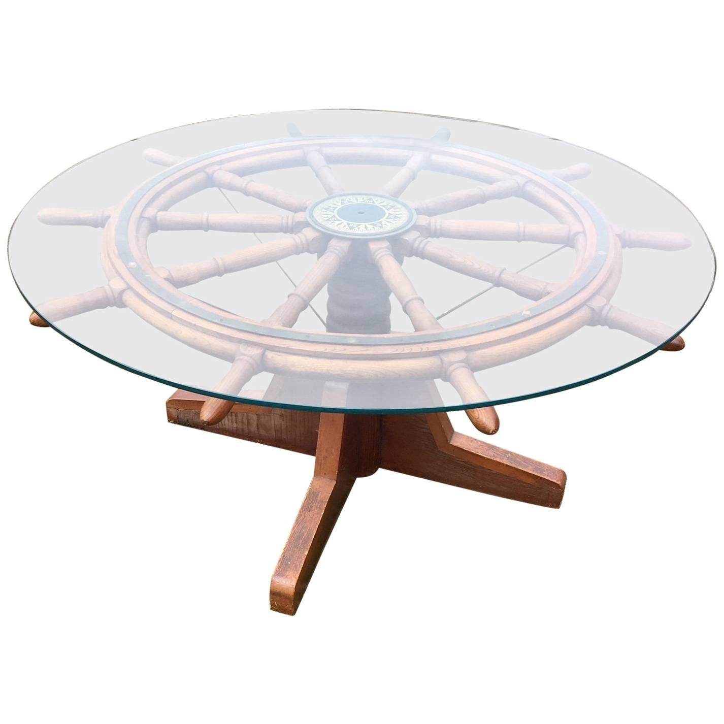 Antique Nantucket Ship's Wheel Dining Table