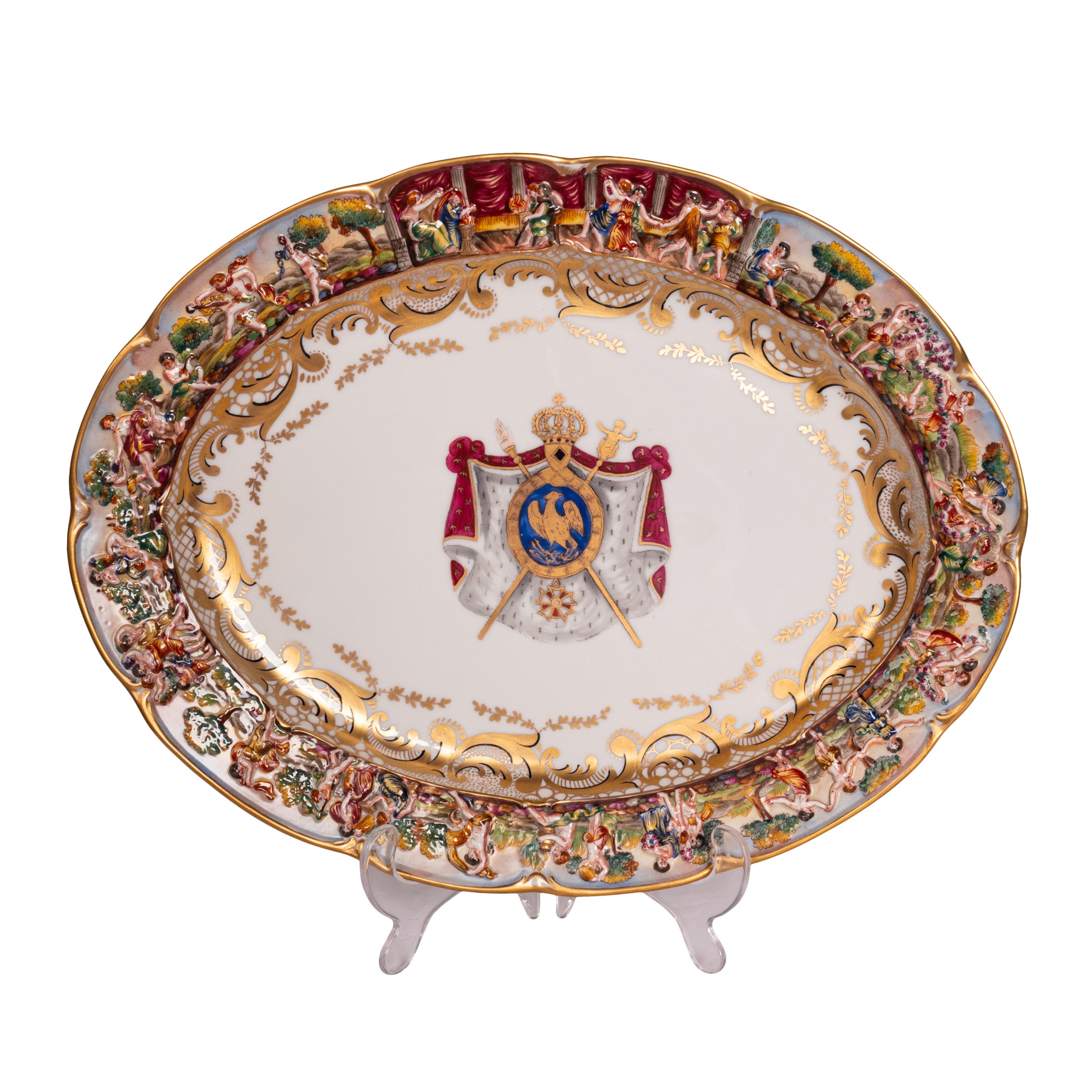 Antique Naples Porcelain 215 Piece Dinner & Tea Service Napoleon Au Roi de Rome For Sale 6