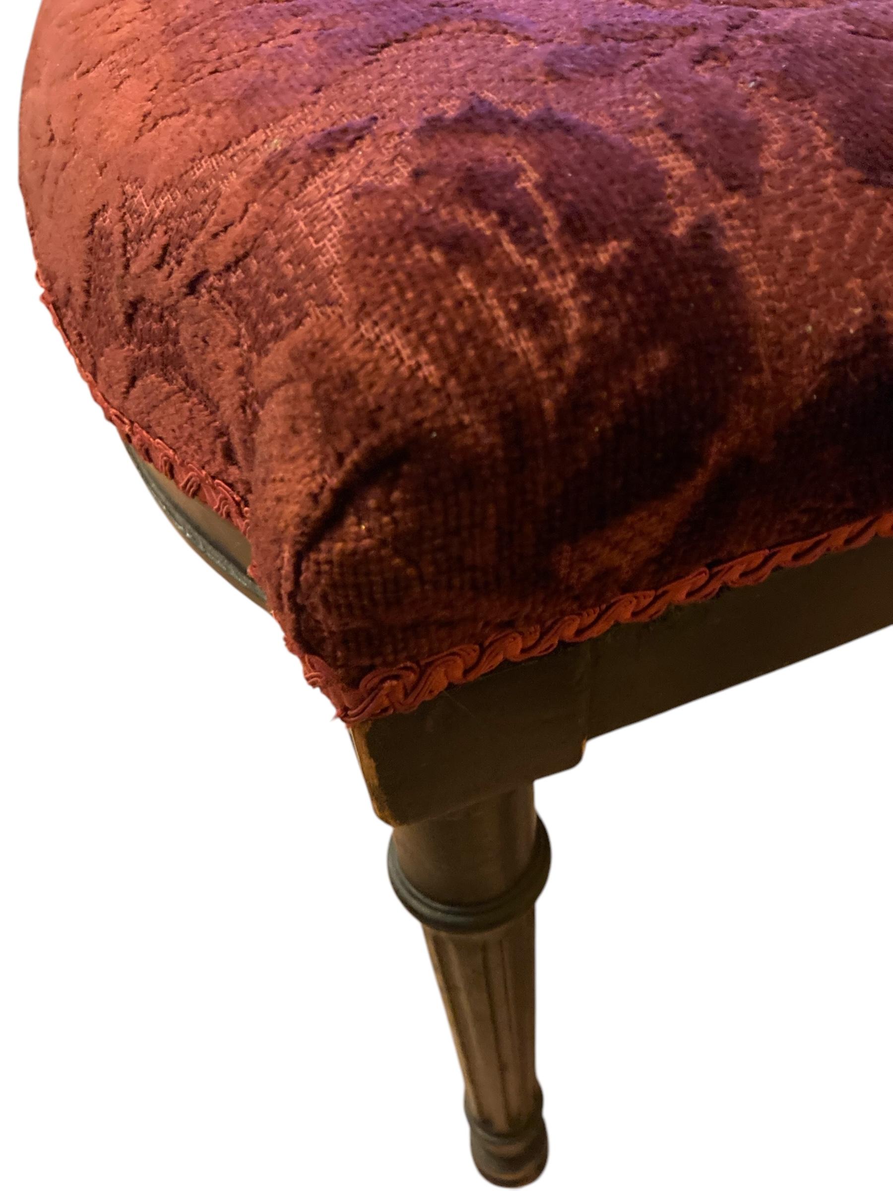Napoléon III Chaise d'appoint Napolean III ancienne, tapisserie en velours rouge bordeaux en vente