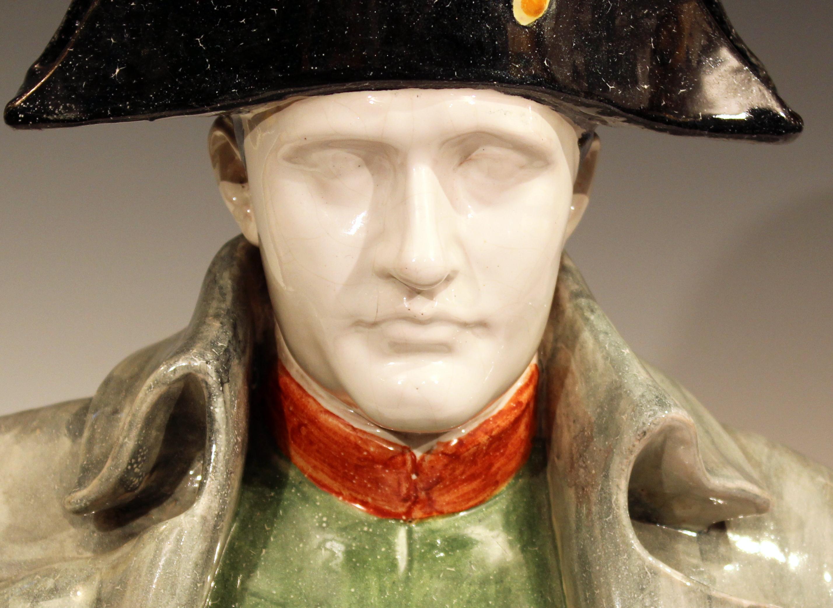 Antique Napoleon Bust French Faience Pottery Alcide Chaumeil CA Bonaparte Figure 4