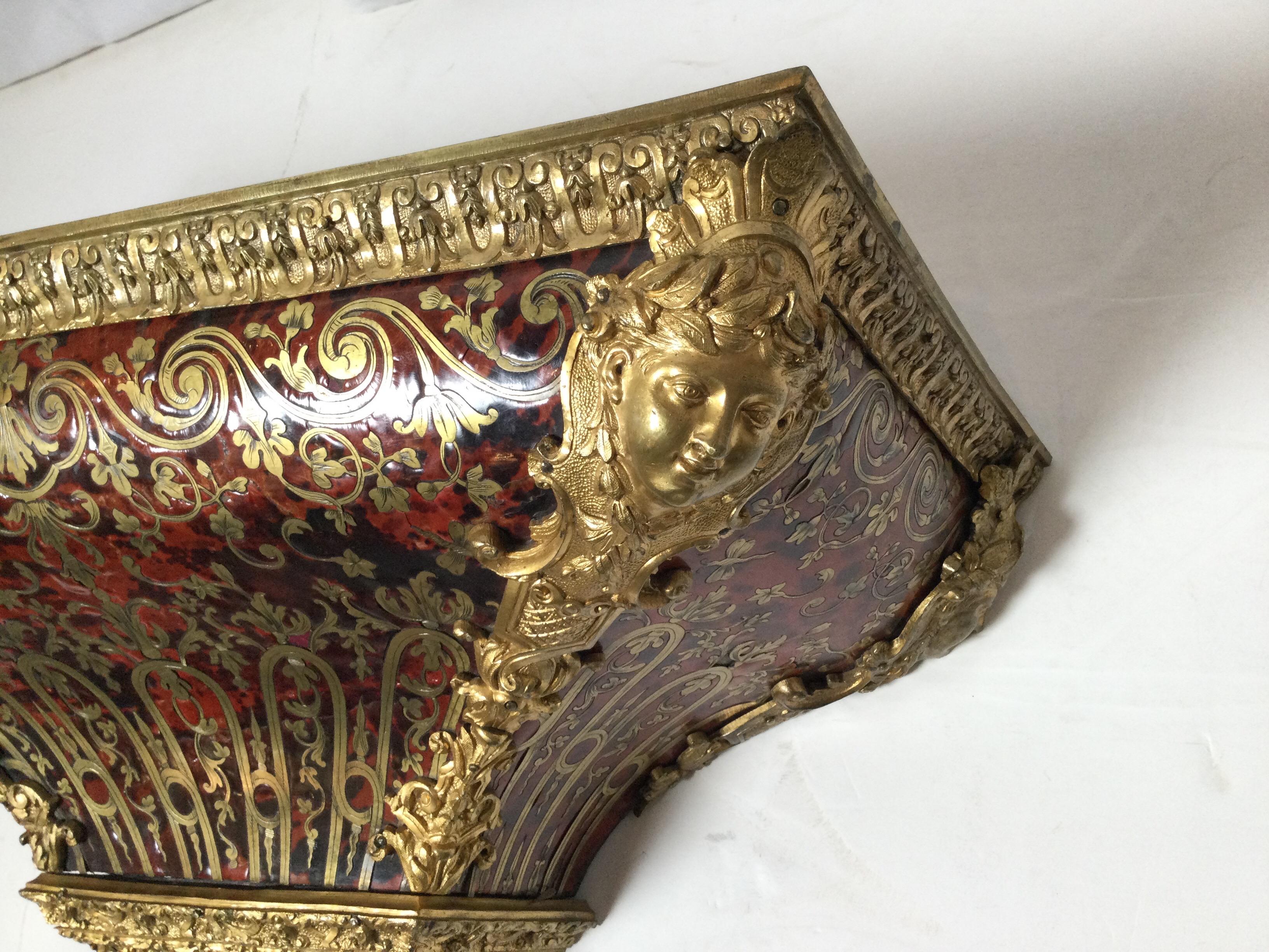 Brass Antique Napoleon III Boulle Bracket Shelf French, 1865