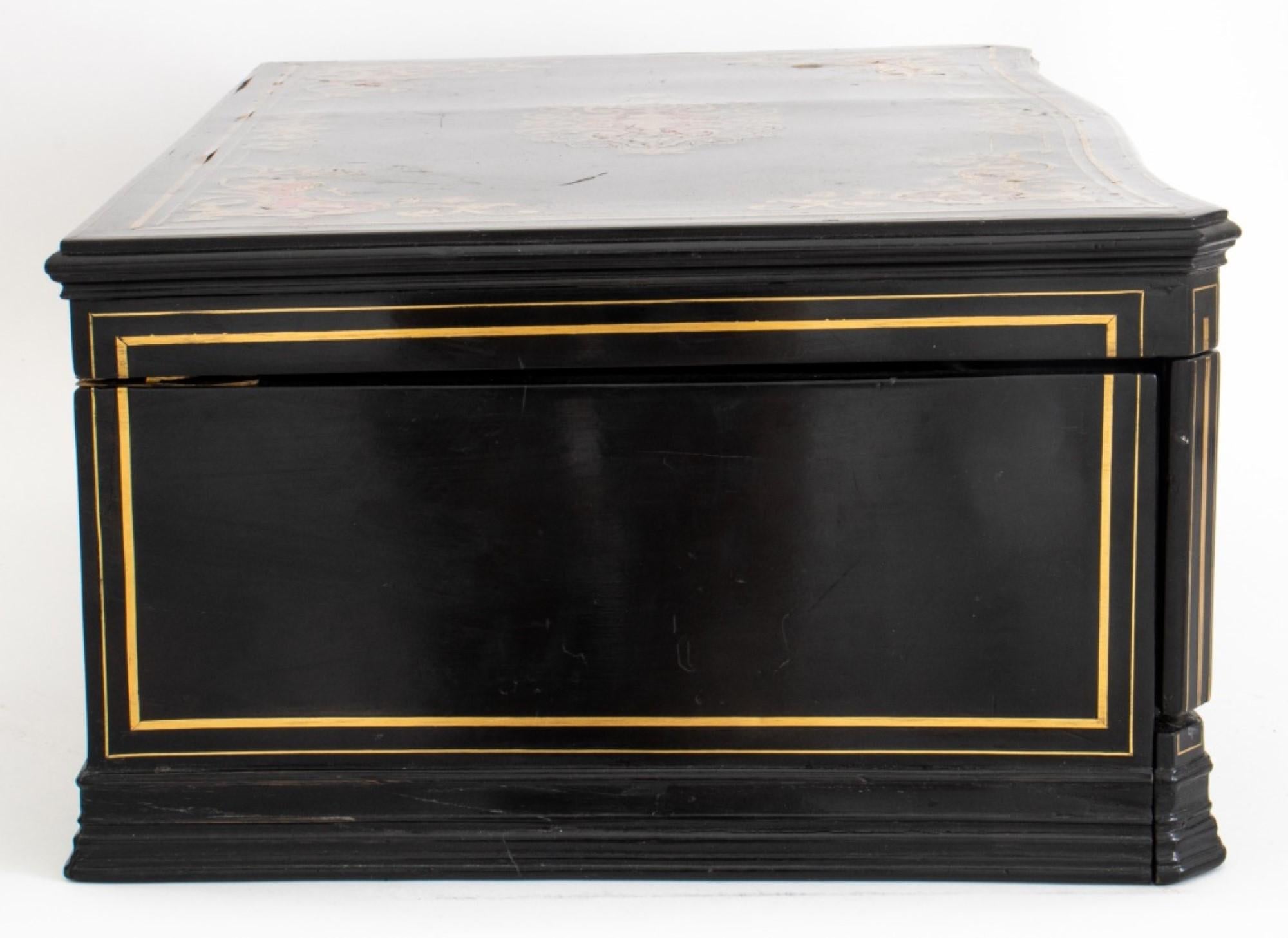 Antique Napoleon III Boulle Style Writing Box In Good Condition For Sale In New York, NY