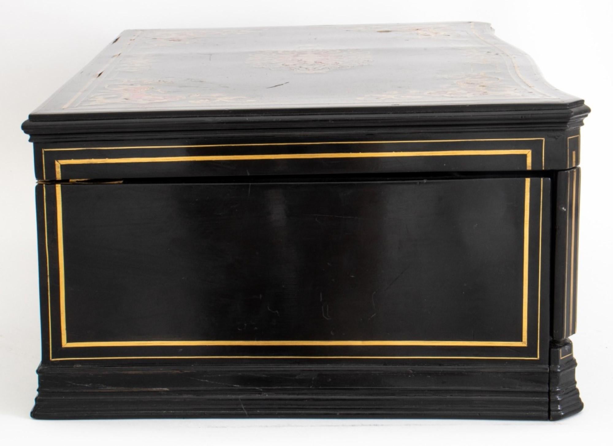Antique Napoleon III Boulle Style Writing Box In Good Condition In Astoria, NY