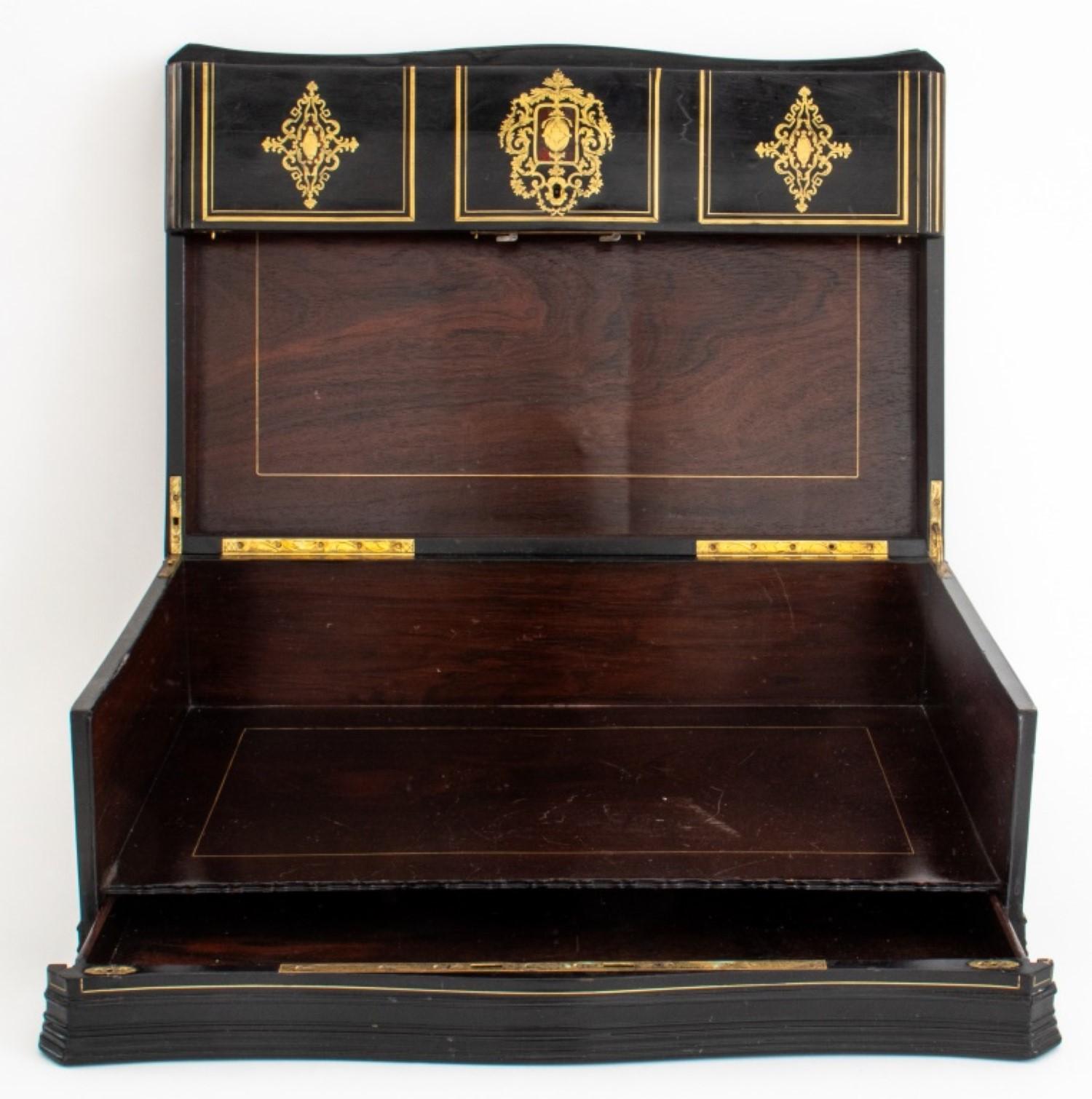 Antique Napoleon III Boulle Style Writing Box For Sale 3