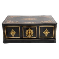 Antica scatola da scrittura in stile Napoleone III Boulle