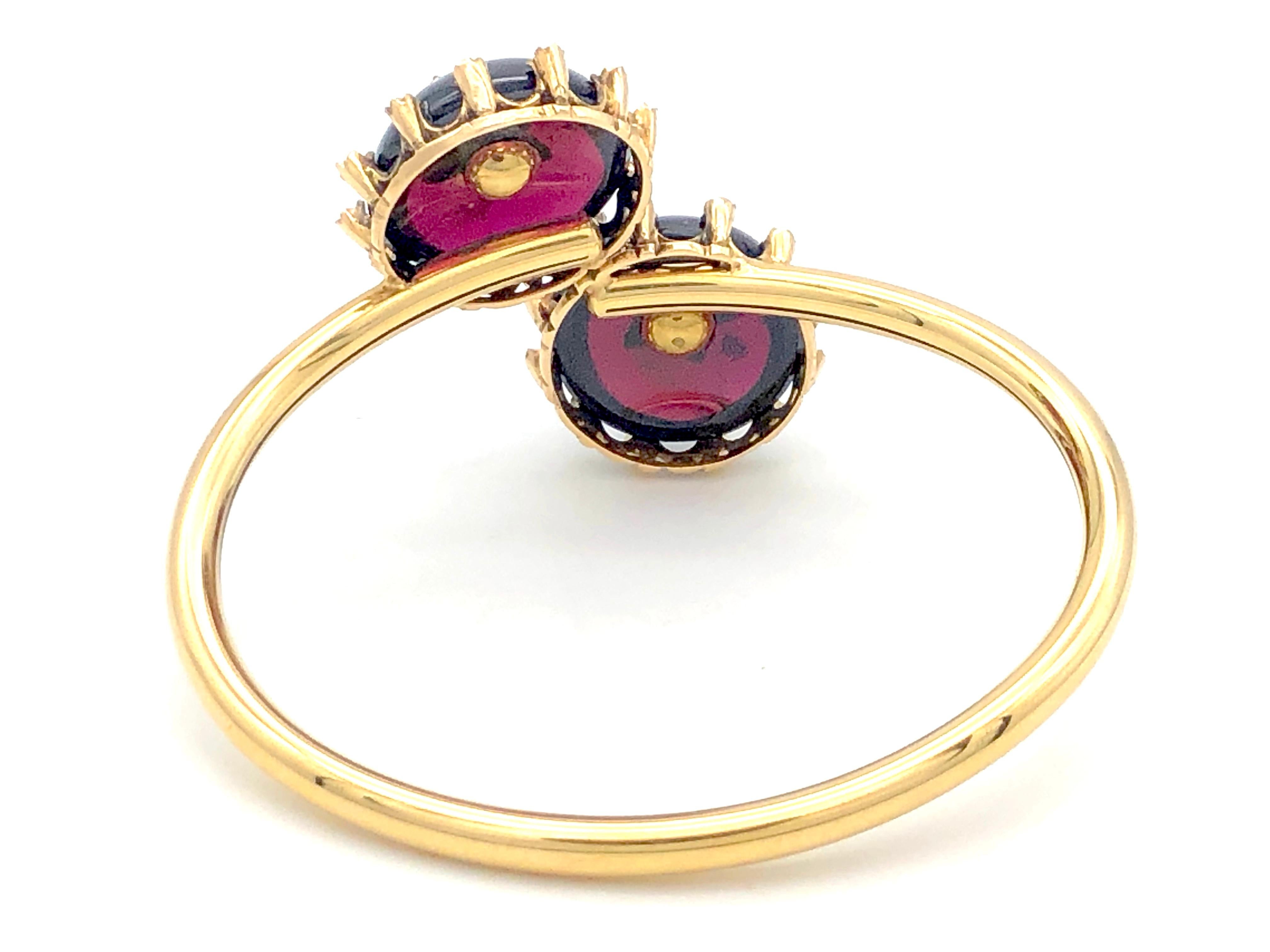 Rose Cut Antique Napoleon III Cabochons Almandin Garnets Opals Diamonds Gold