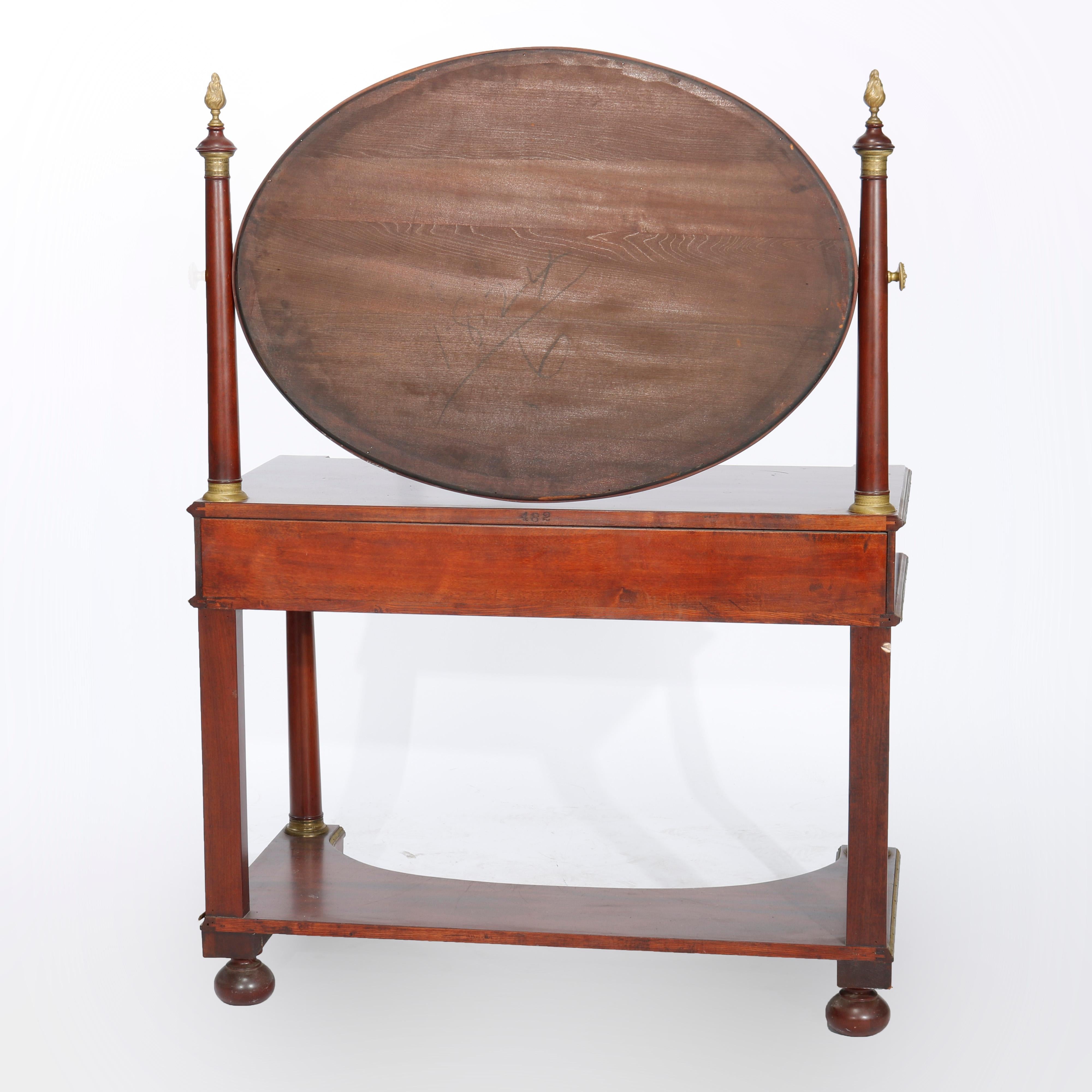 Antique Napoleon III Classical Revival Mahogany & Ormolu Dressing Table c1880 10