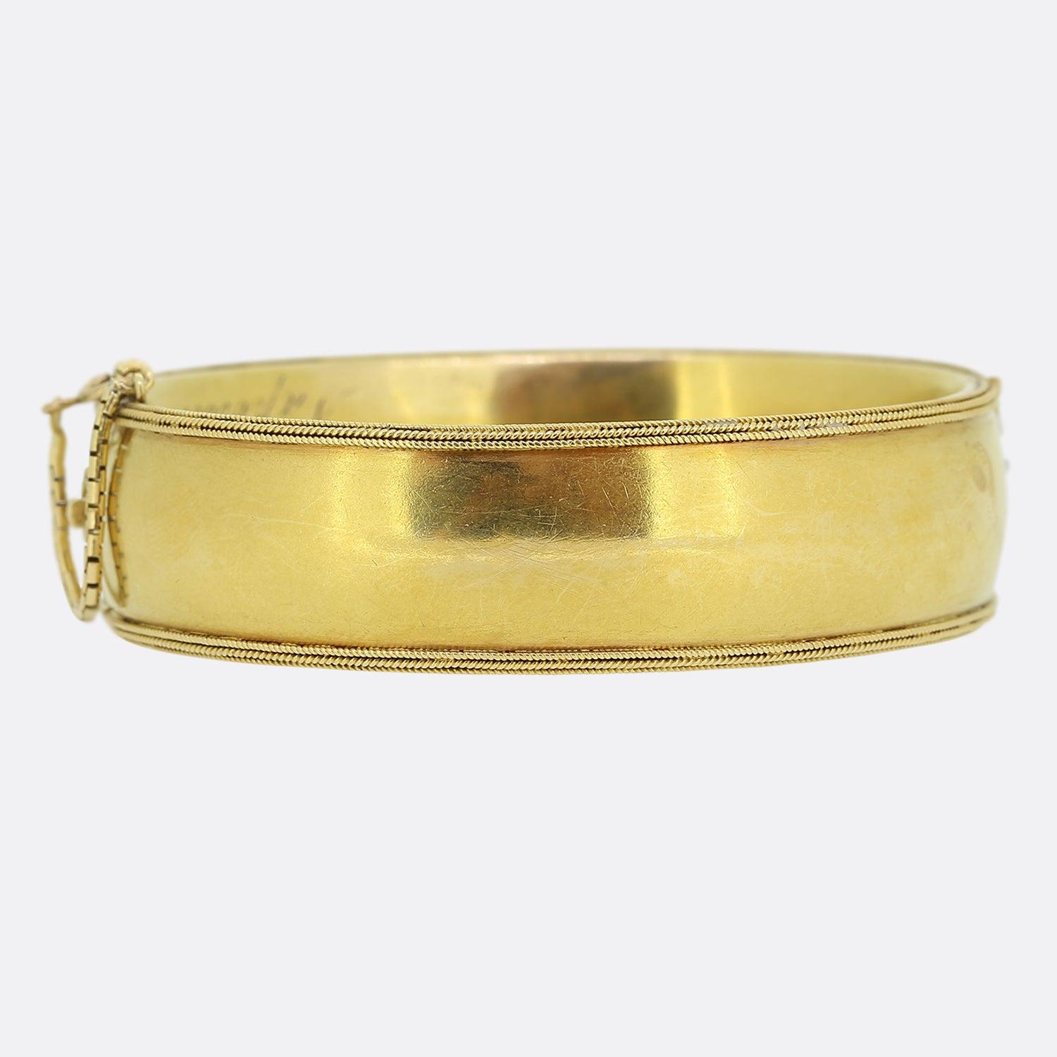 Women's Antique Napoleon III Diamond Keepsake Bangle For Sale