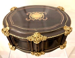 Antike, ebonisierte Schmuckschatulle im Stil Napoleons III. – Französisches Dekorationsobjekt