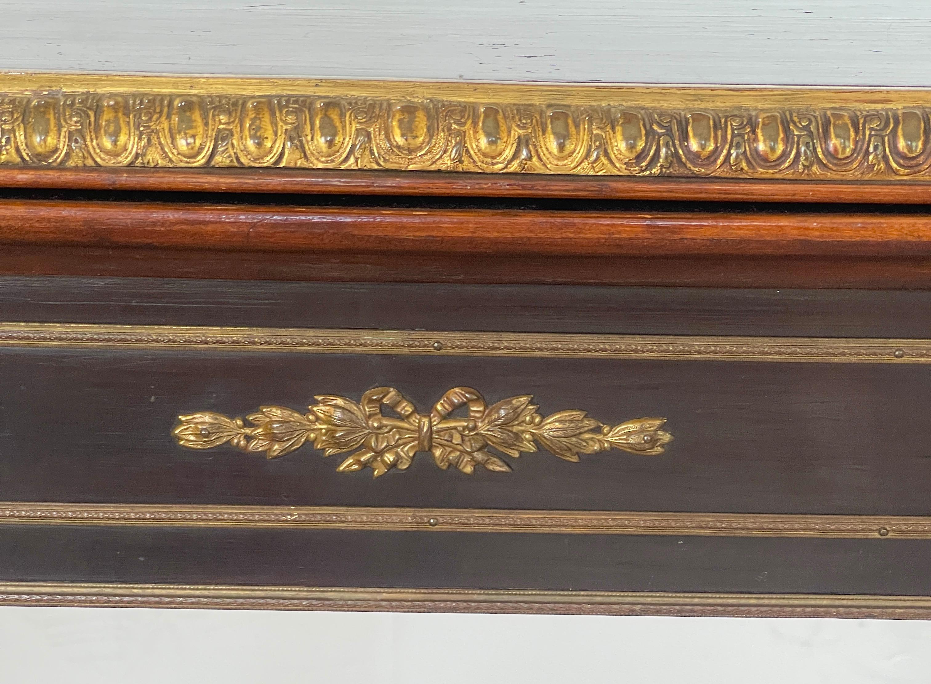 Ancienne table à cartes, console, Napoléon III, en Wood Foldes ébonisé en vente 4