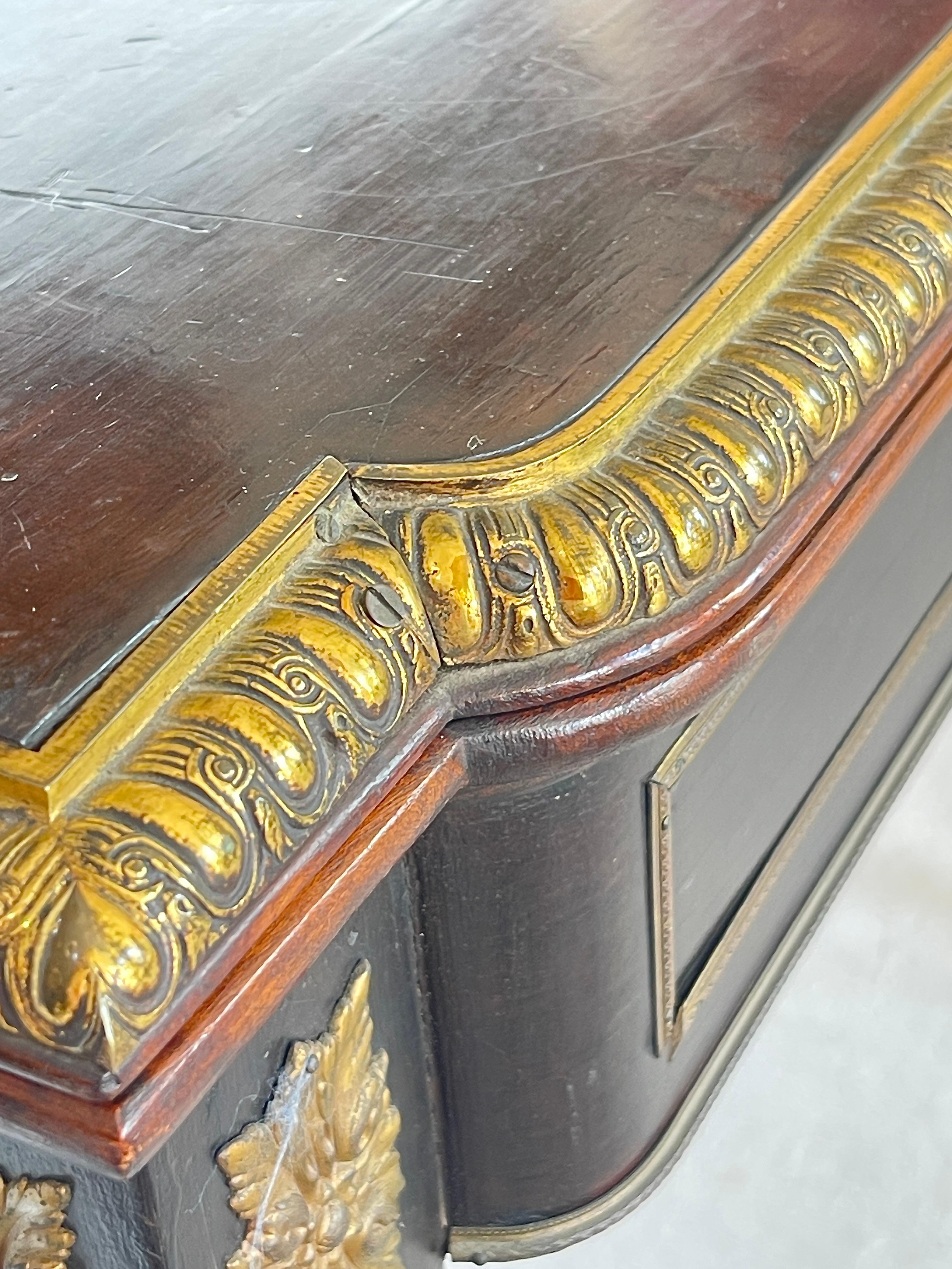 Ancienne table à cartes, console, Napoléon III, en Wood Foldes ébonisé en vente 6