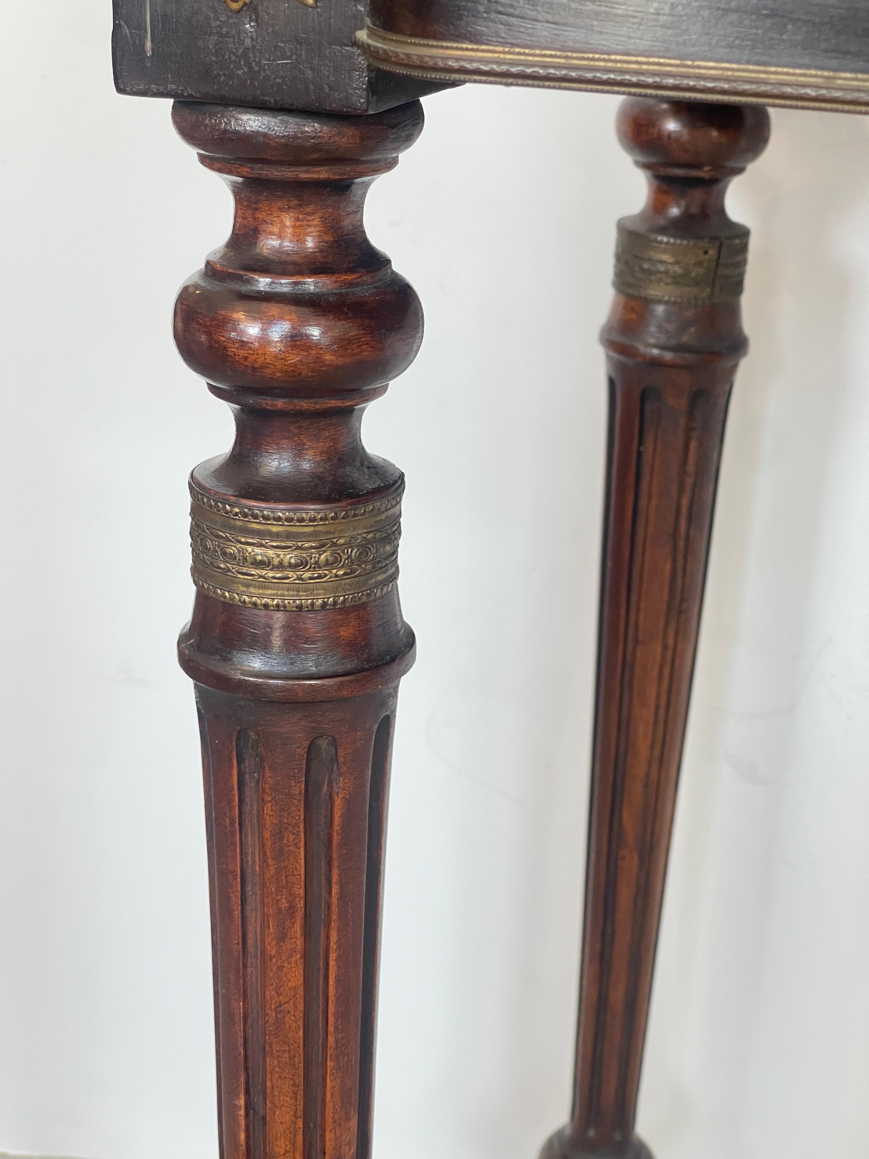 Ancienne table à cartes, console, Napoléon III, en Wood Foldes ébonisé en vente 11