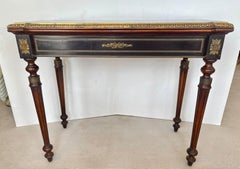 Antique Napoleon III, Ebonized Wood Fold over, Card Table, Console