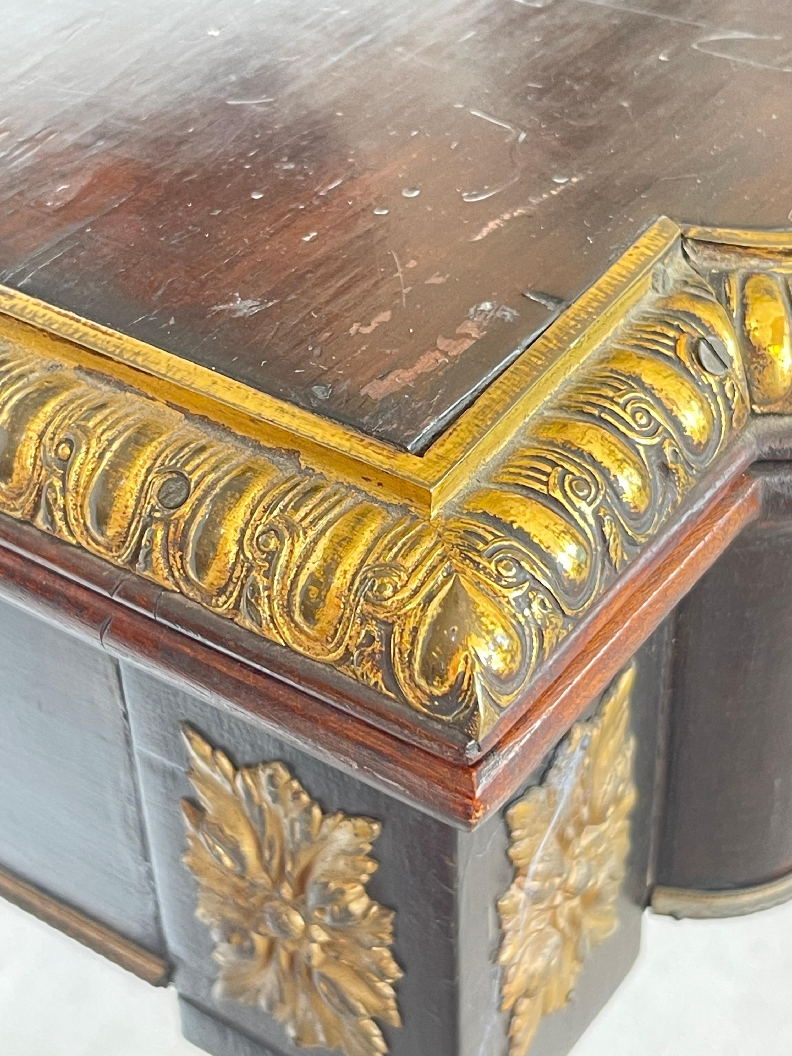 Ancienne table à cartes, console, Napoléon III, en Wood Foldes ébonisé en vente 1