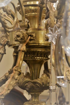 Antique Napoleon III Fine Crystal and Ormolu Chandelier