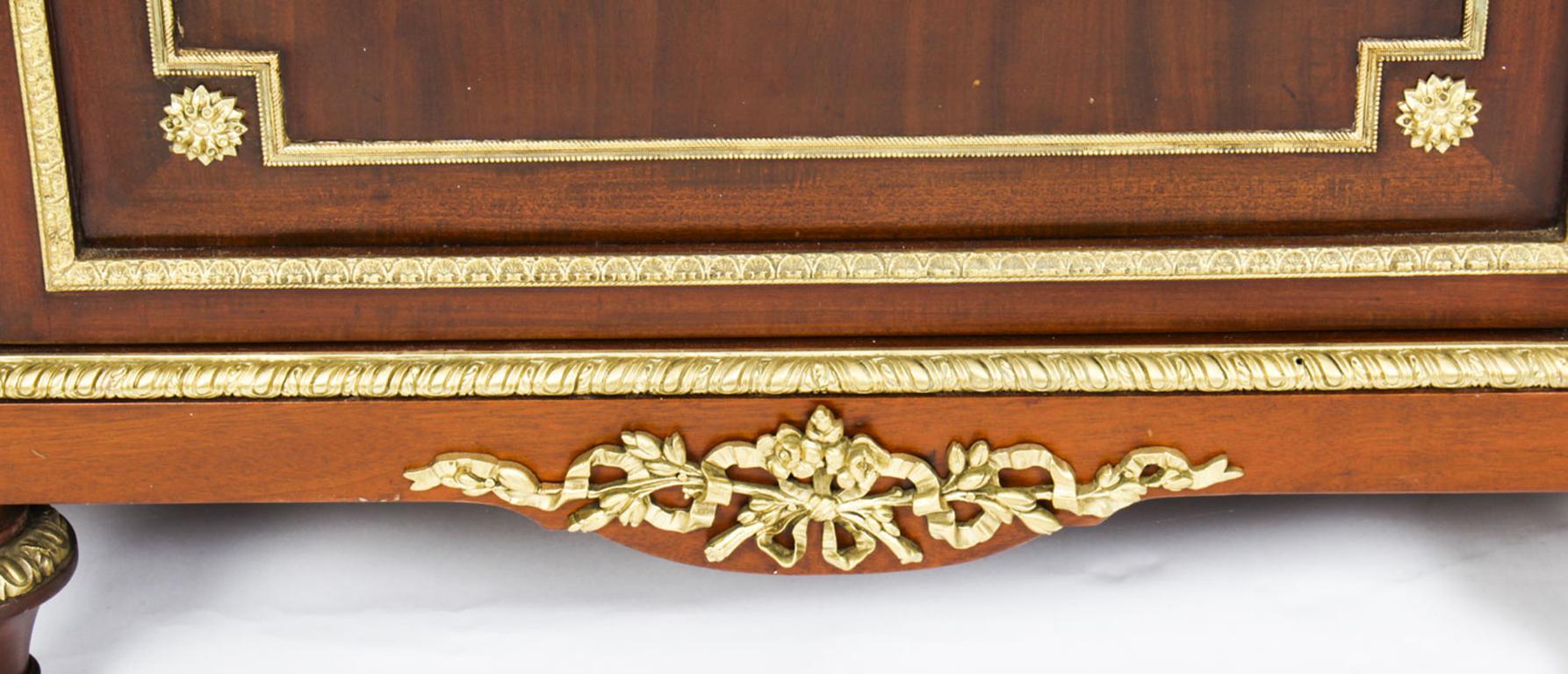 Antique Napoleon III Flame Mahogany Boulle Credenza, 19th Century 9