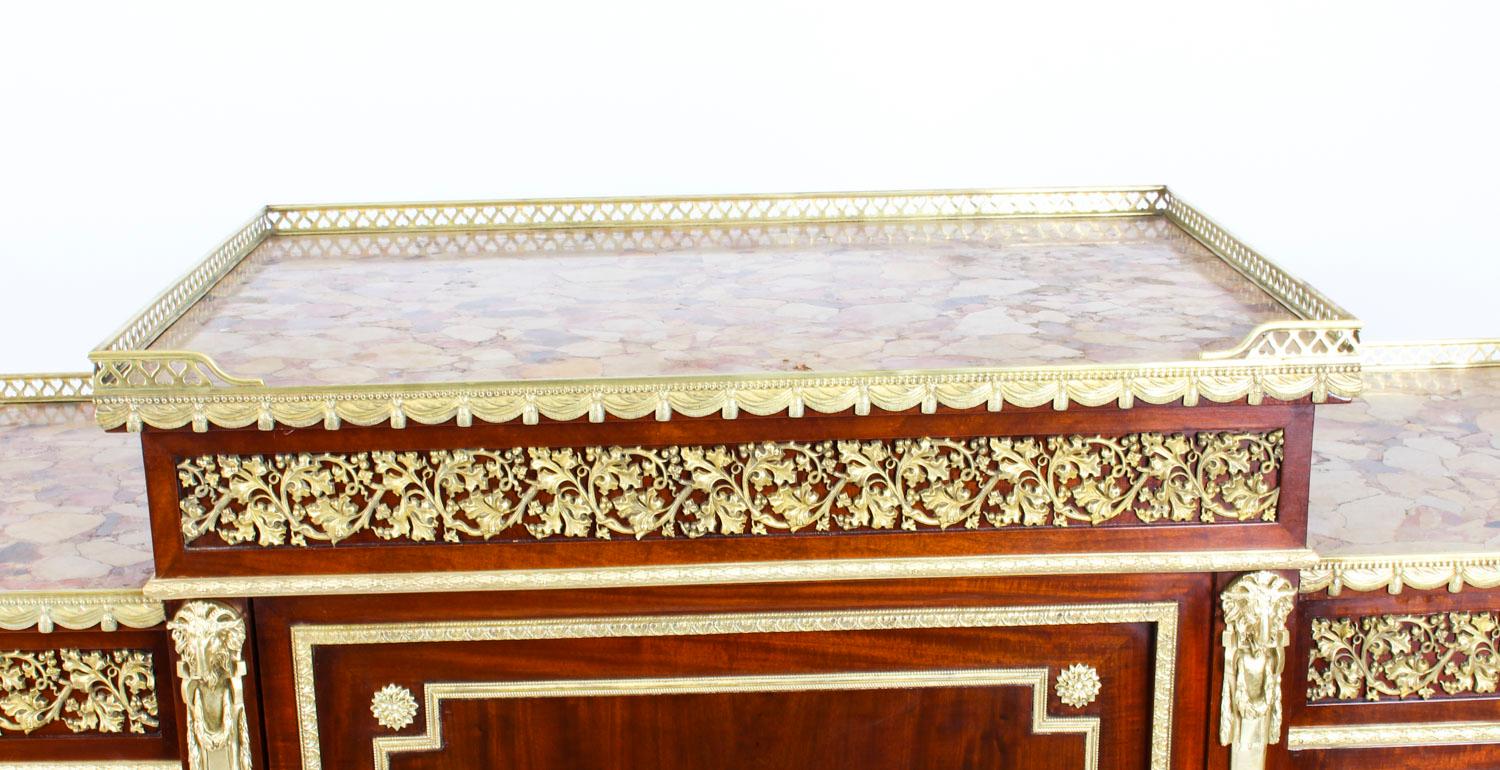 Antique Napoleon III Flame Mahogany Boulle Credenza, 19th Century 2