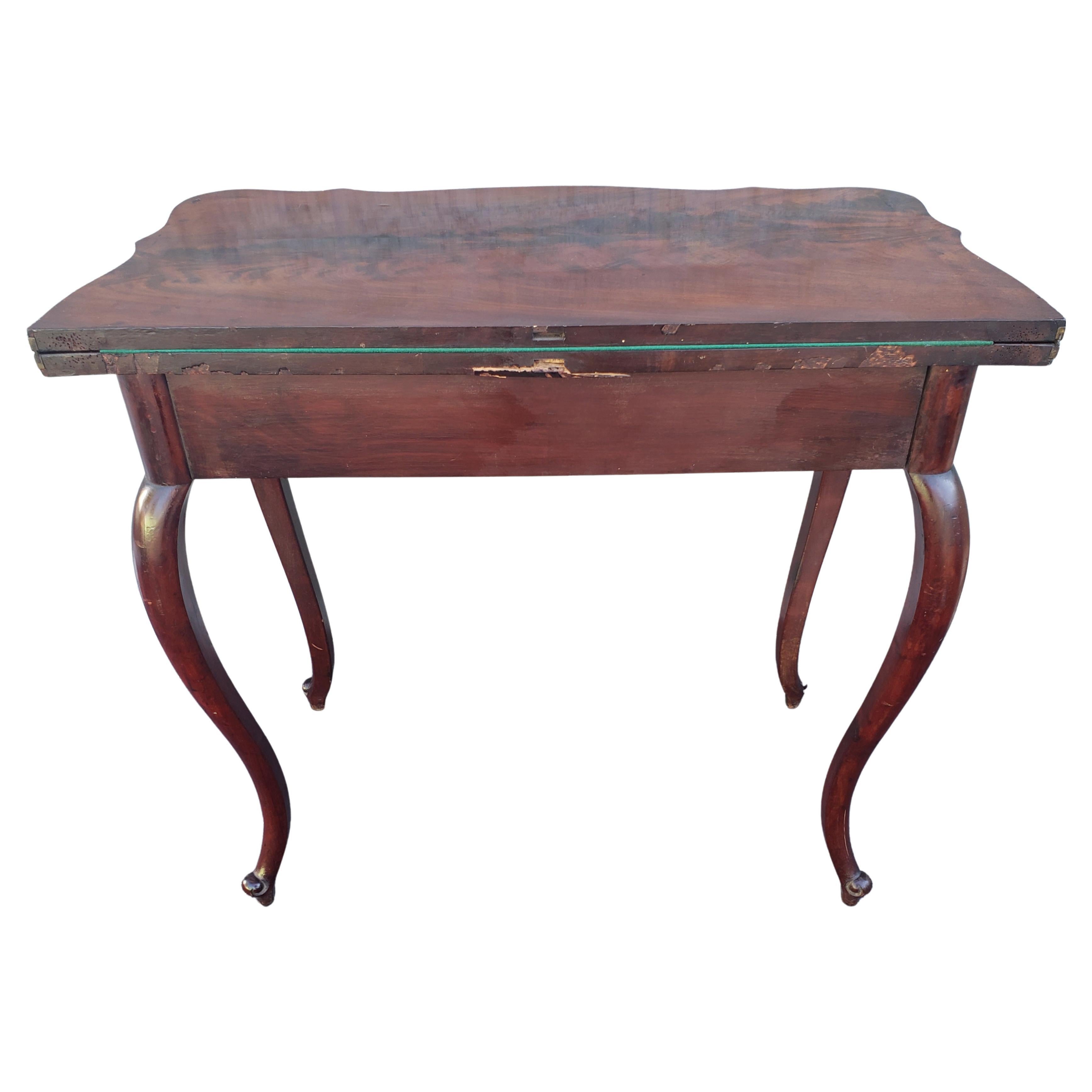 Antique Napoleon III French Console Game Table, Circa 1860s In Good Condition For Sale In Germantown, MD