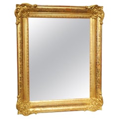 Antique Mirror in legno dorato di Napoleone III, Francia, CIRCA 1850