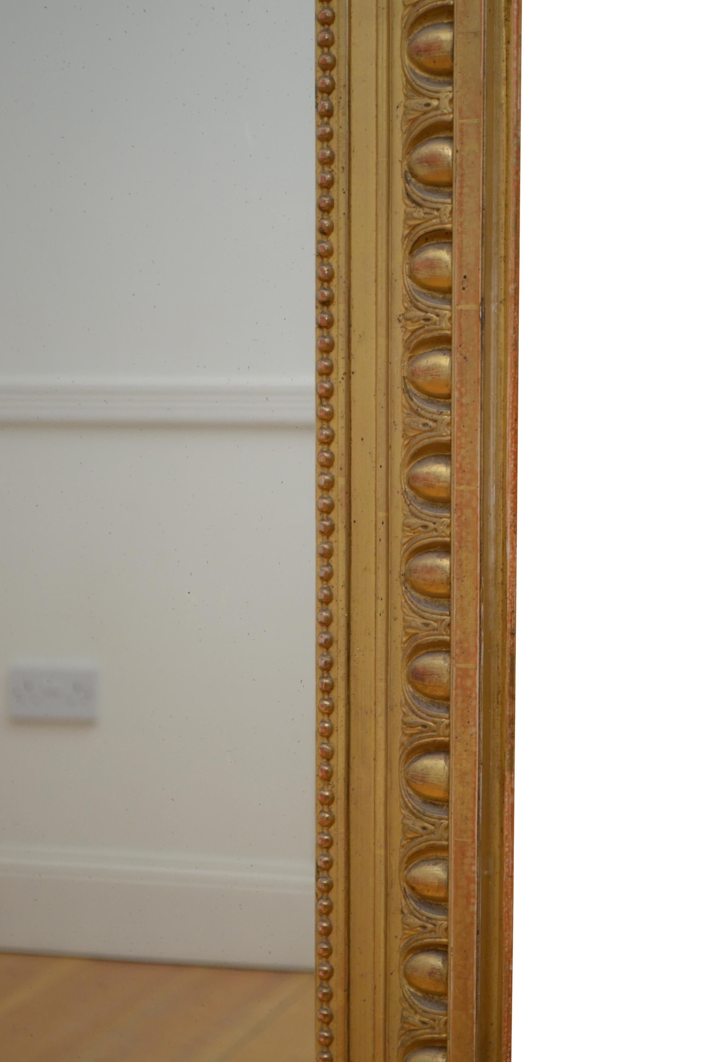 Antique Napoleon III Gold Leaf Wall Mirror H132cm For Sale 5