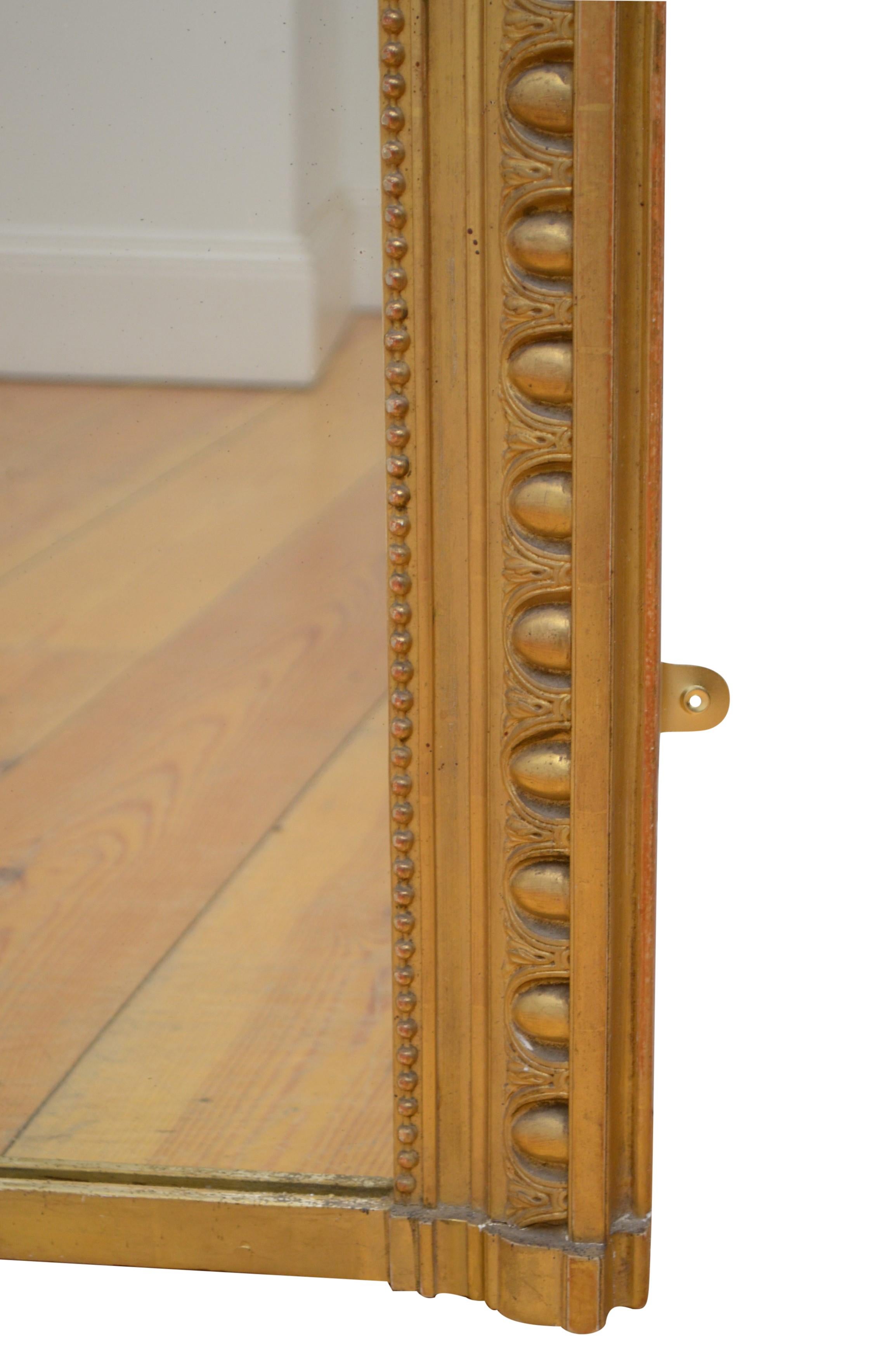 Antique Napoleon III Gold Leaf Wall Mirror H132cm For Sale 6