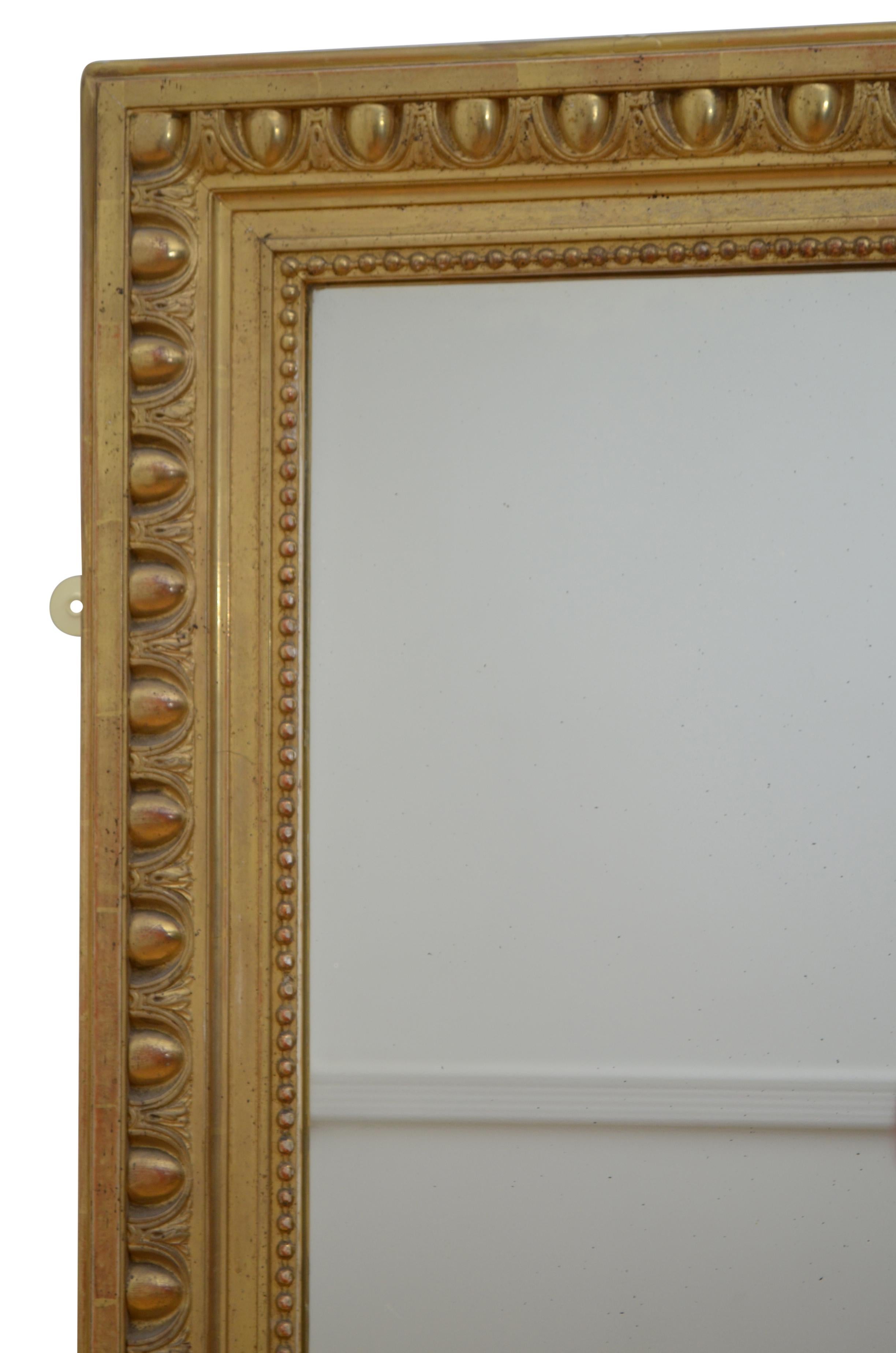 Antique Napoleon III Gold Leaf Wall Mirror H132cm For Sale 2