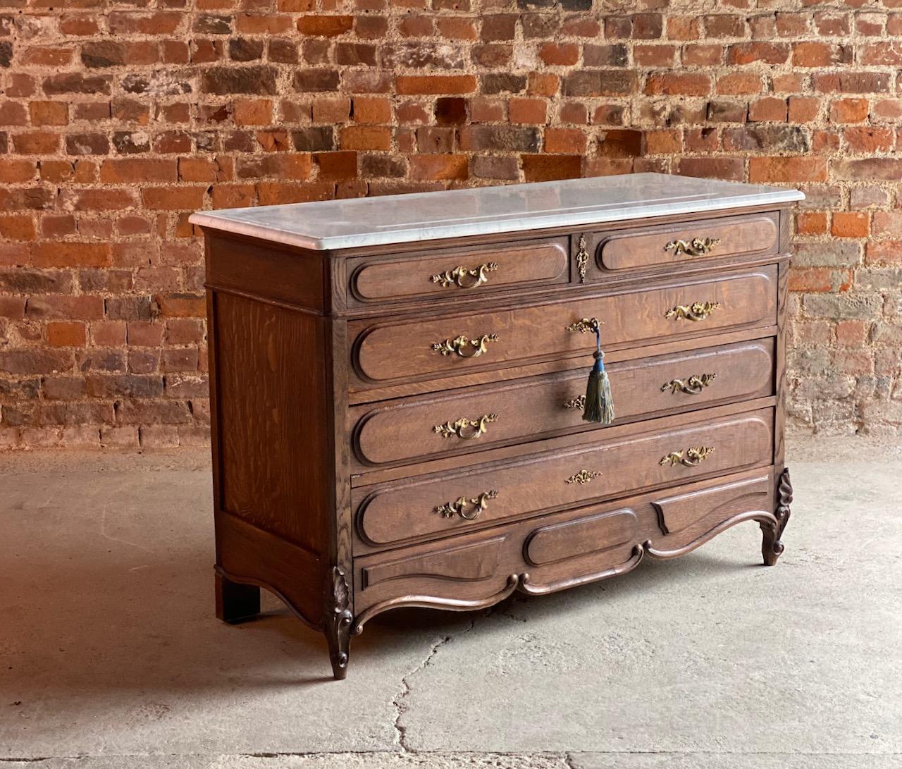 French Antique Napoleon III Marble Commode Chest of Drawers, France circa 1870 Number 4