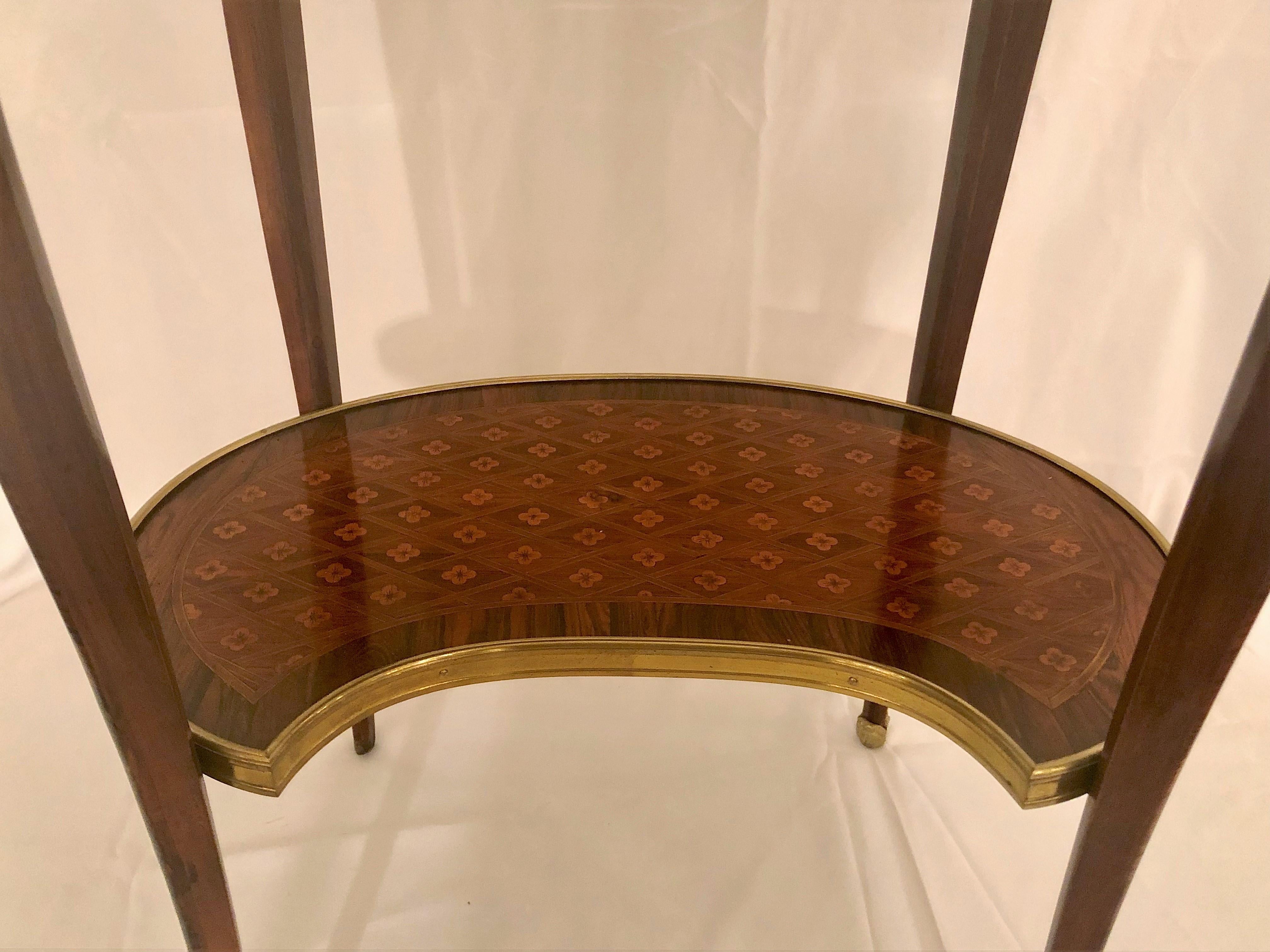 Antique Napoleon III Marble Top Inlaid Table In Good Condition For Sale In New Orleans, LA