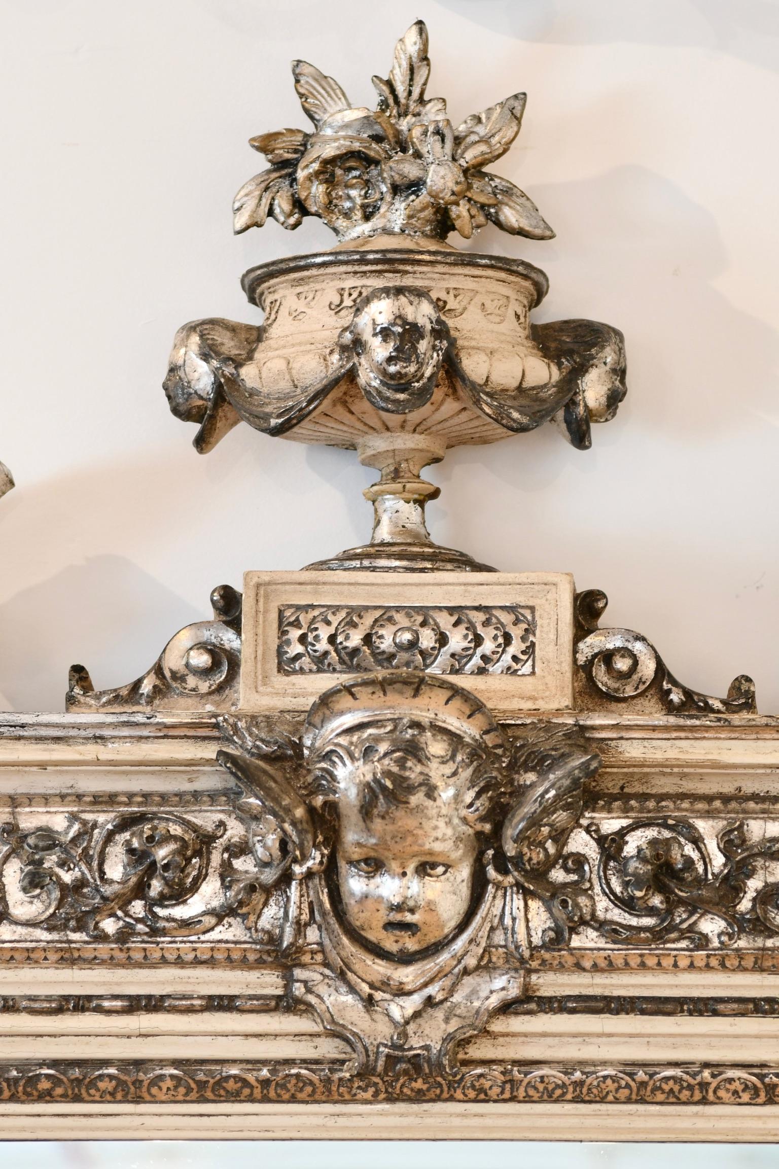 Antiker Spiegel Napoleon III bemalt und vergoldet im Angebot 5
