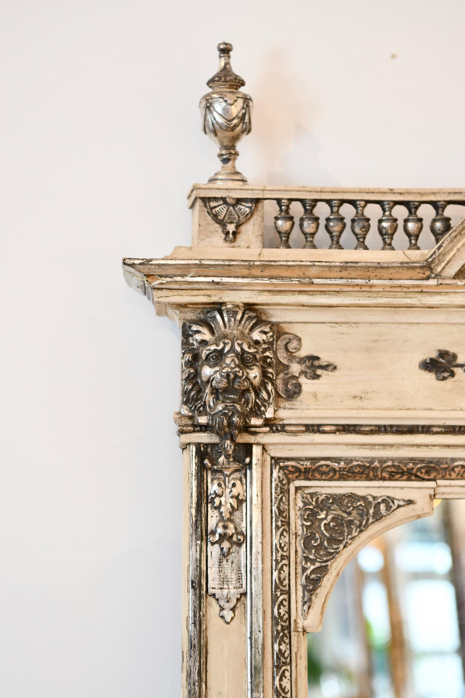 Antiker Spiegel Napoleon III bemalt und vergoldet im Angebot 2