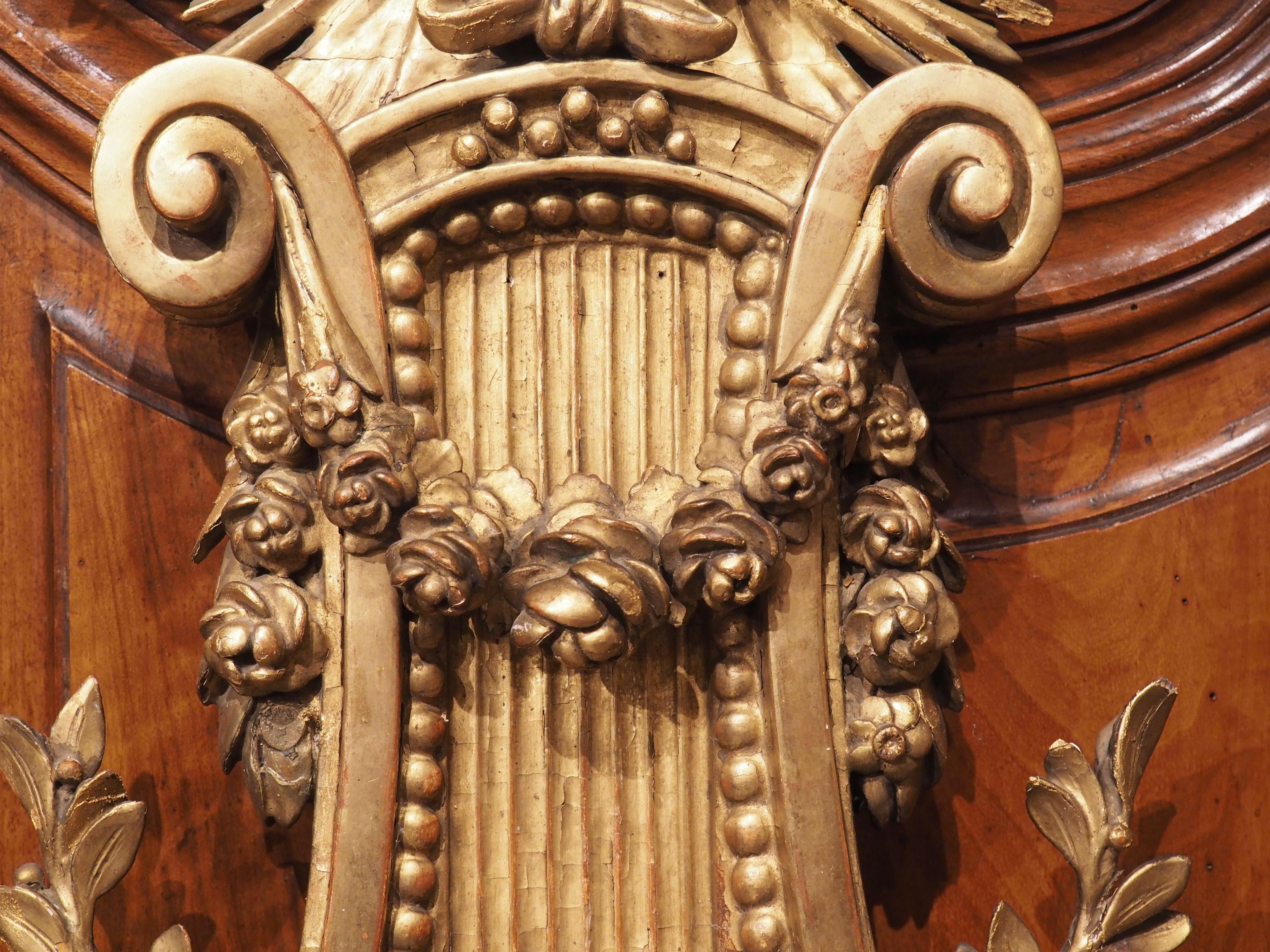 Ancien baromètre parisien en bois doré Napoléon III, 
