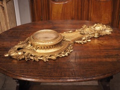 Antique Napoleon III Parisian Giltwood Barometer, "Bodeur a Paris", Circa 1830