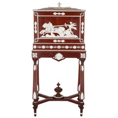 Antiker Tabakschrank aus Eiche und versilberter Bronze aus der Zeit Napoleons III. von Diehl