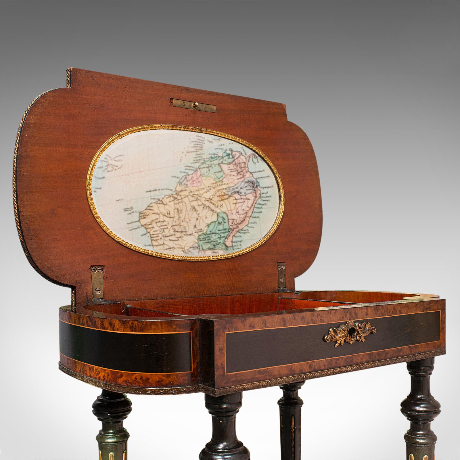 Antique Napoleon III Side Table, French, Etagere, Burr Walnut, Sewing, C.1870 6