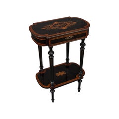 Antique Napoleon III Side Table, French, Etagere, Burr Walnut, Sewing, C.1870